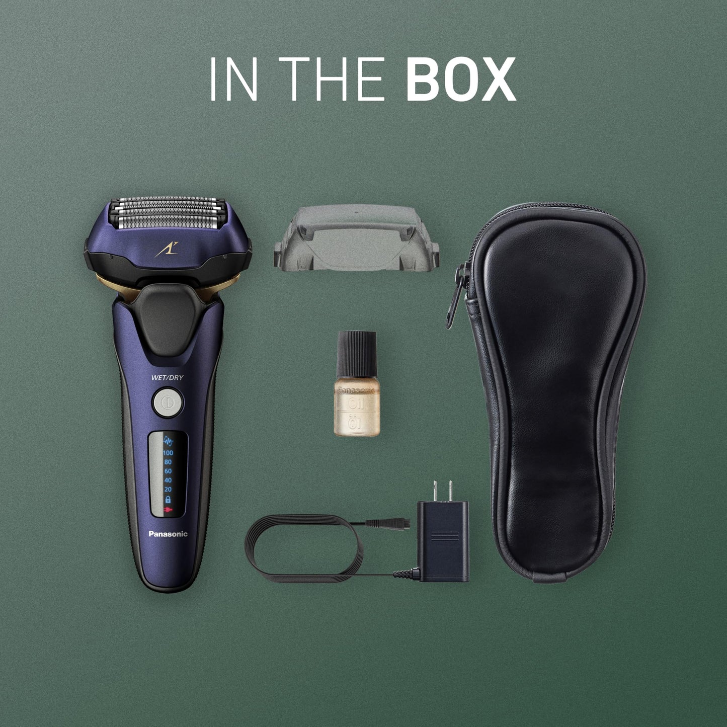 Panasonic ARC5 - Maquinilla de afeitar eléctrica para hombres con recortadora emergente, afeitadora eléctrica de 5 hojas con sensor de afeitado inteligente y cabezal pivotante flexible 16D - ES-ALV6HA