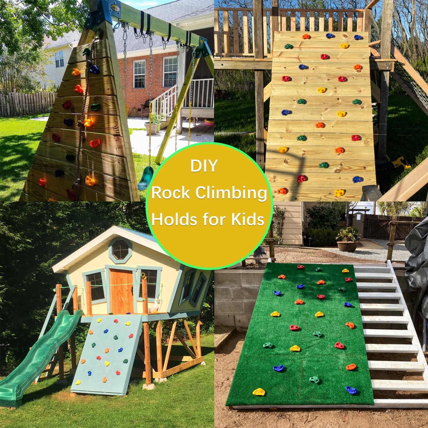 KAKO - Soportes para escalada en roca, para escalada en pared de roca, para niños, para escalada en roca para niños, para escalada en roca para niños con accesorios de montaje (25 piezas)