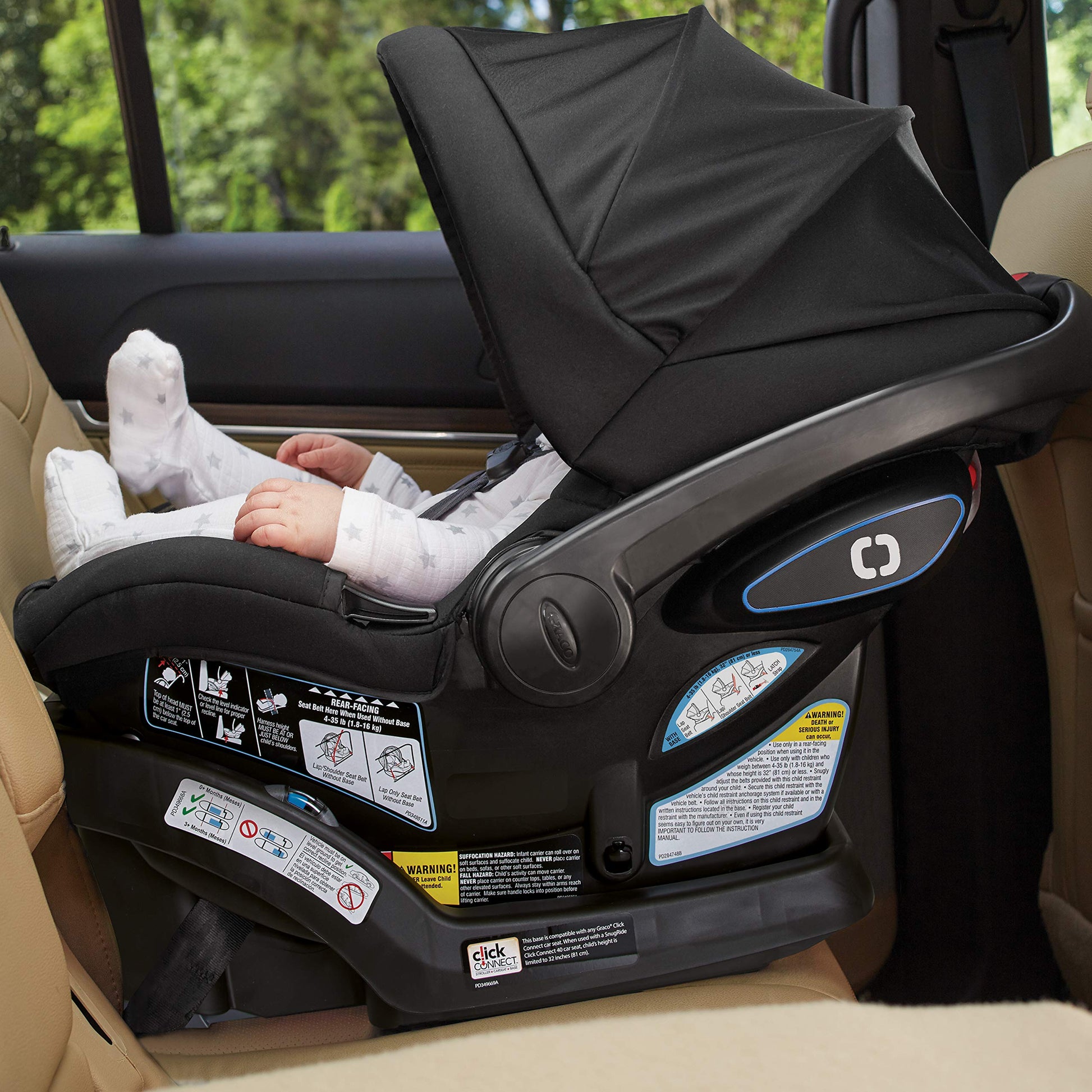 Graco SnugRide - De Infantil, Asientos Coche Seguridad Niño Orientado Trasero N, Ion, 30.87x19.96x15.51 Inch Pack Of 1