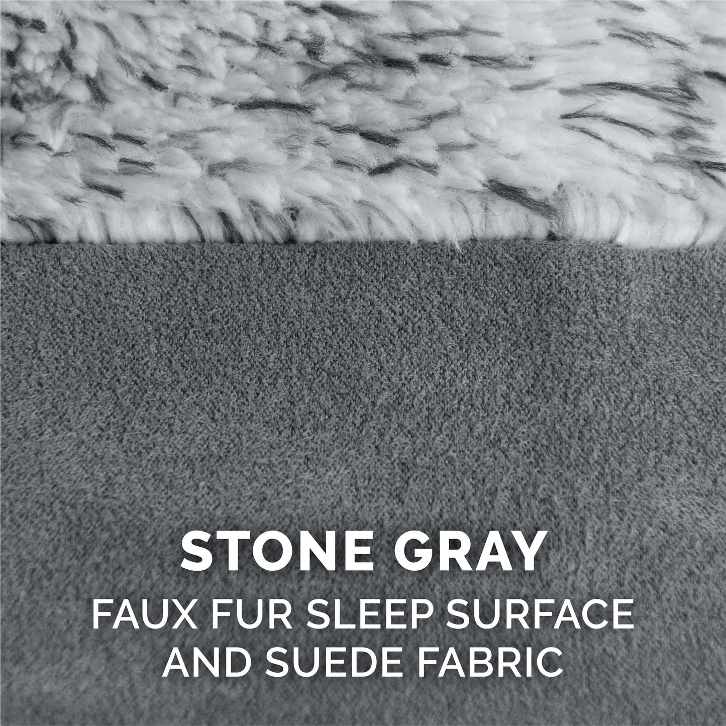 Furhaven Funda de Cama de Repuesto para Mascotas, sofá de Dos Tonos de Piel de Felpa y Gamuza Lavable, Color Gris Piedra, Jumbo Plus (XXL)