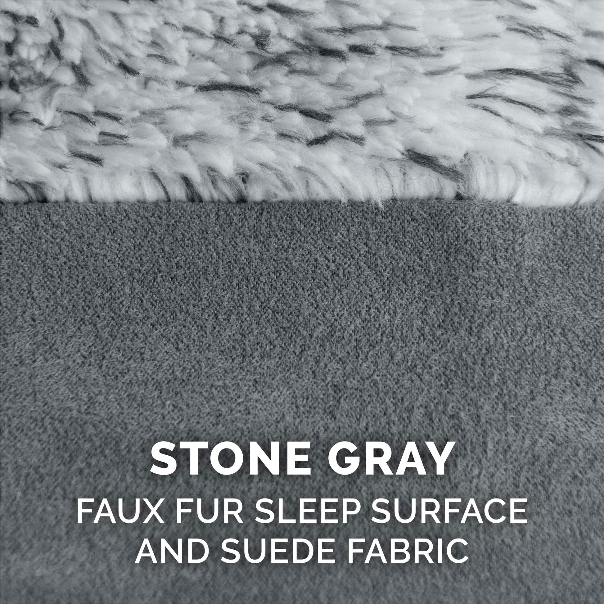 Furhaven Funda de Cama de Repuesto para Mascotas, sofá de Dos Tonos de Piel de Felpa y Gamuza Lavable, Color Gris Piedra, Jumbo Plus (XXL)
