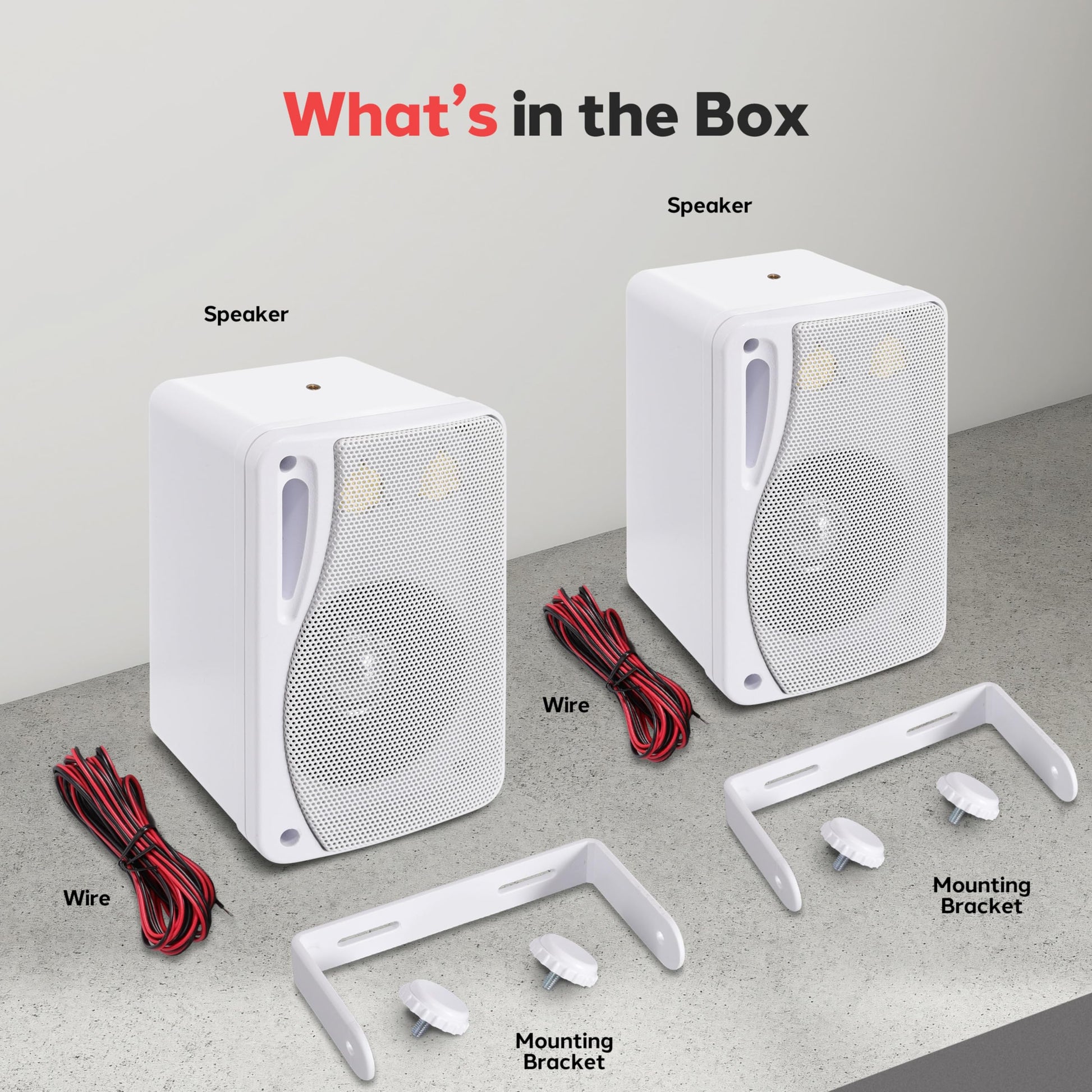 Juego de Parlantes de Exterior 3 Vías PYLE Blanco para Uso en Interior y Exterior