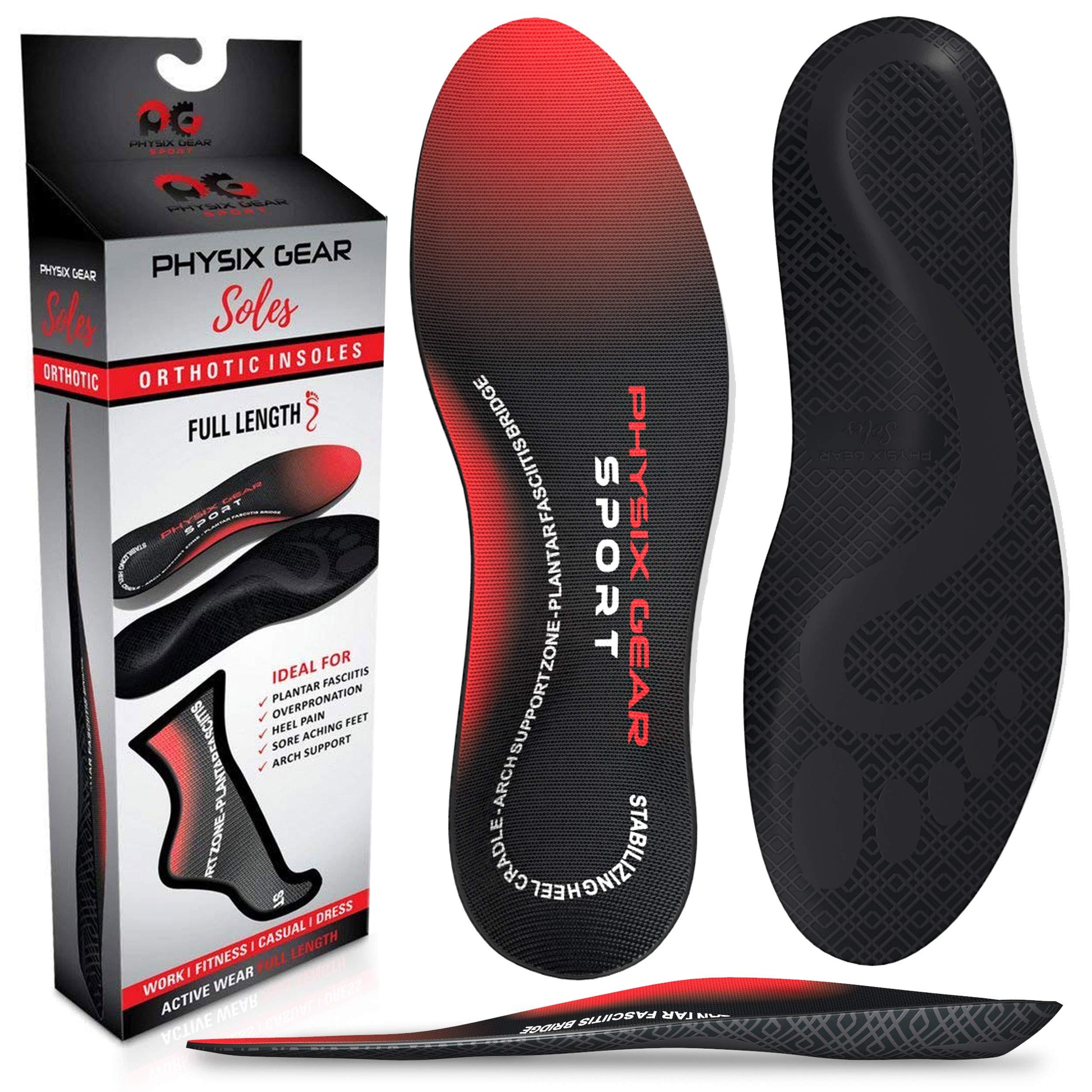 Plantillas Ortopédicas Physix Gear Sport XS para Fascitis Plantar y Arco Plantar
