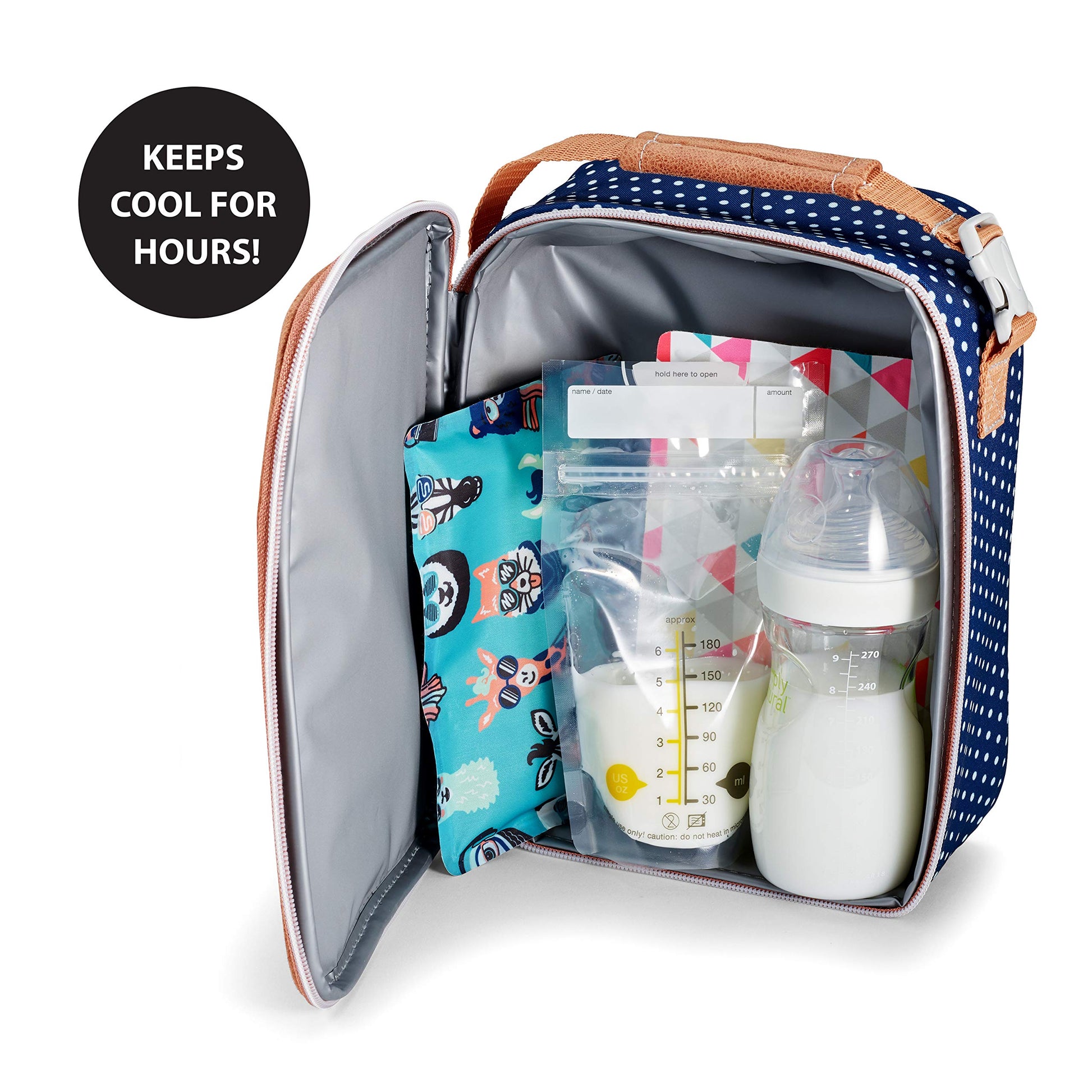 Cool Coolers by Fit + Fresh, reutilizables paquetes de hielo suaves para bolsas de bebé, bolsa de hielo flexible y esenciales de lactancia materna, perfecto para almacenamiento de leche materna, 2 unidades, multicolor