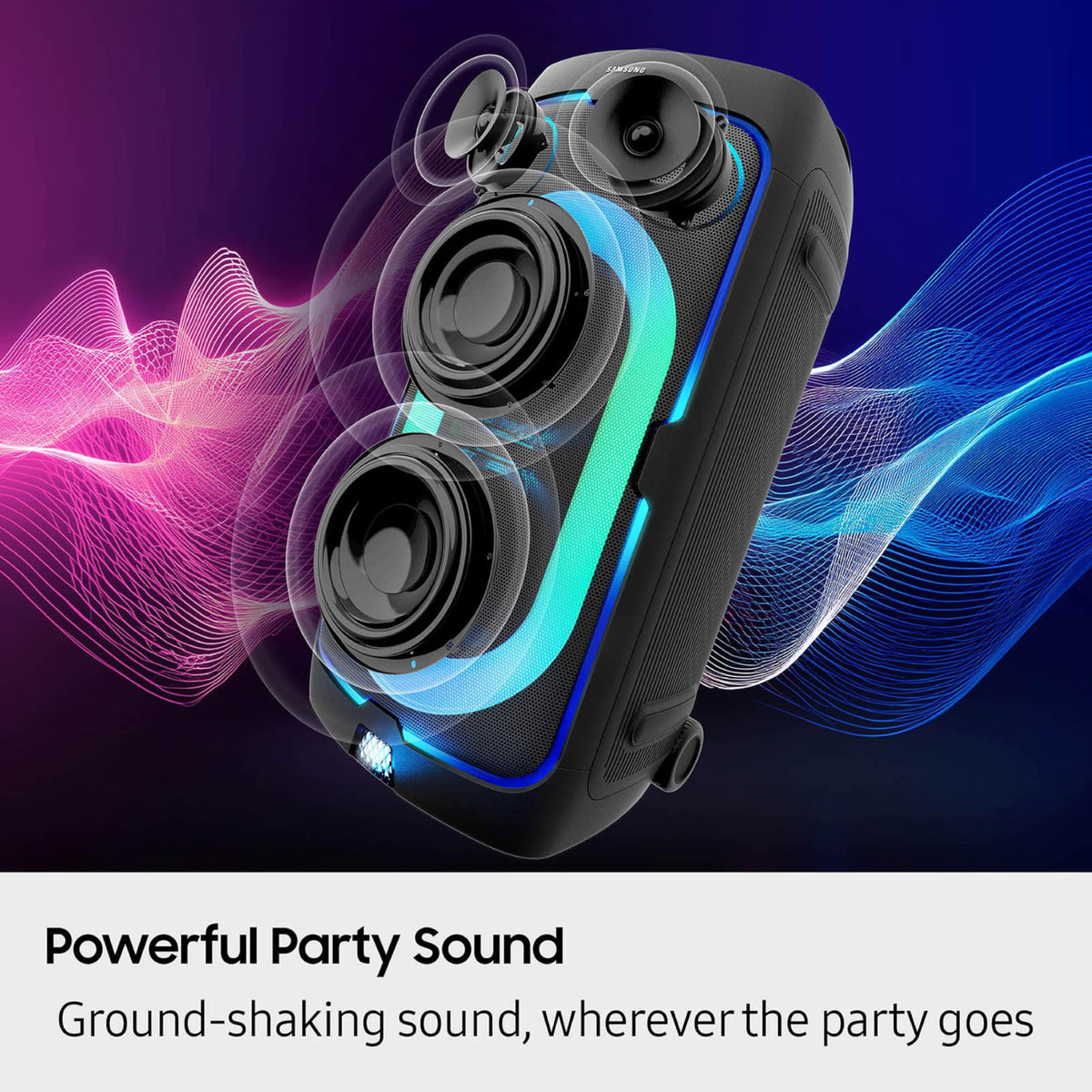 Altavoz Portátil Samsung Negro con Batería Integrada y Mango Telescópico para Fiesta