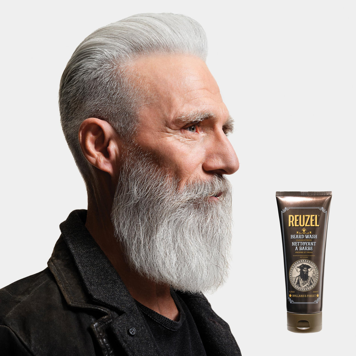 Reuzel Clean and Fresh Limpiador para Barba - Aroma Suave, cítrico y mentolado - Lava y acondiciona - Remueve Suavemente residuos - Hidrata - No obstruye los poros - Fórmula Vegana - 200 ml