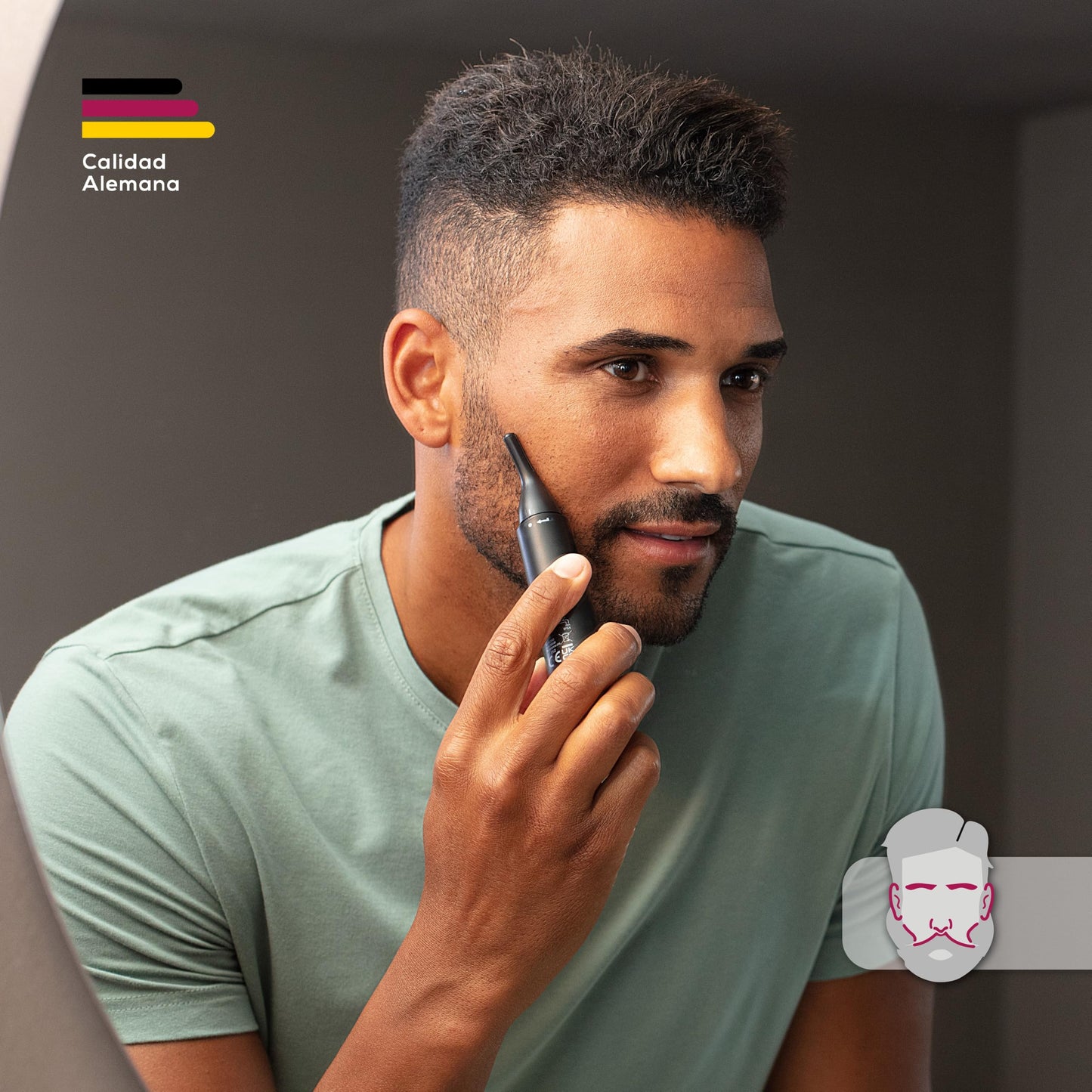 Beurer MN2X Recortadora de Nariz, Orejas y Cejas para Hombre y Mujer, Trimmer de Precisión con Accesorios de Acero Inoxidable y Resistente a Salpicaduras