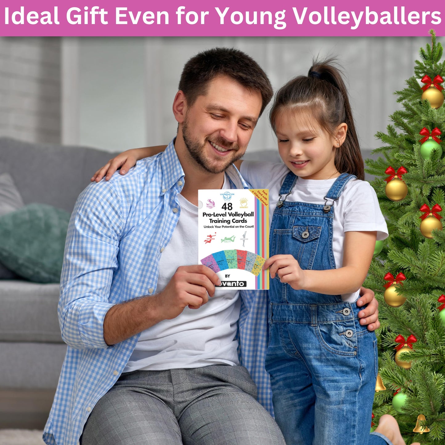 Tarjetas de Entrenamiento de Voleibol OVANTO a Todo Color Mesa de Trabajo Revestida Mediano para Jóvenes