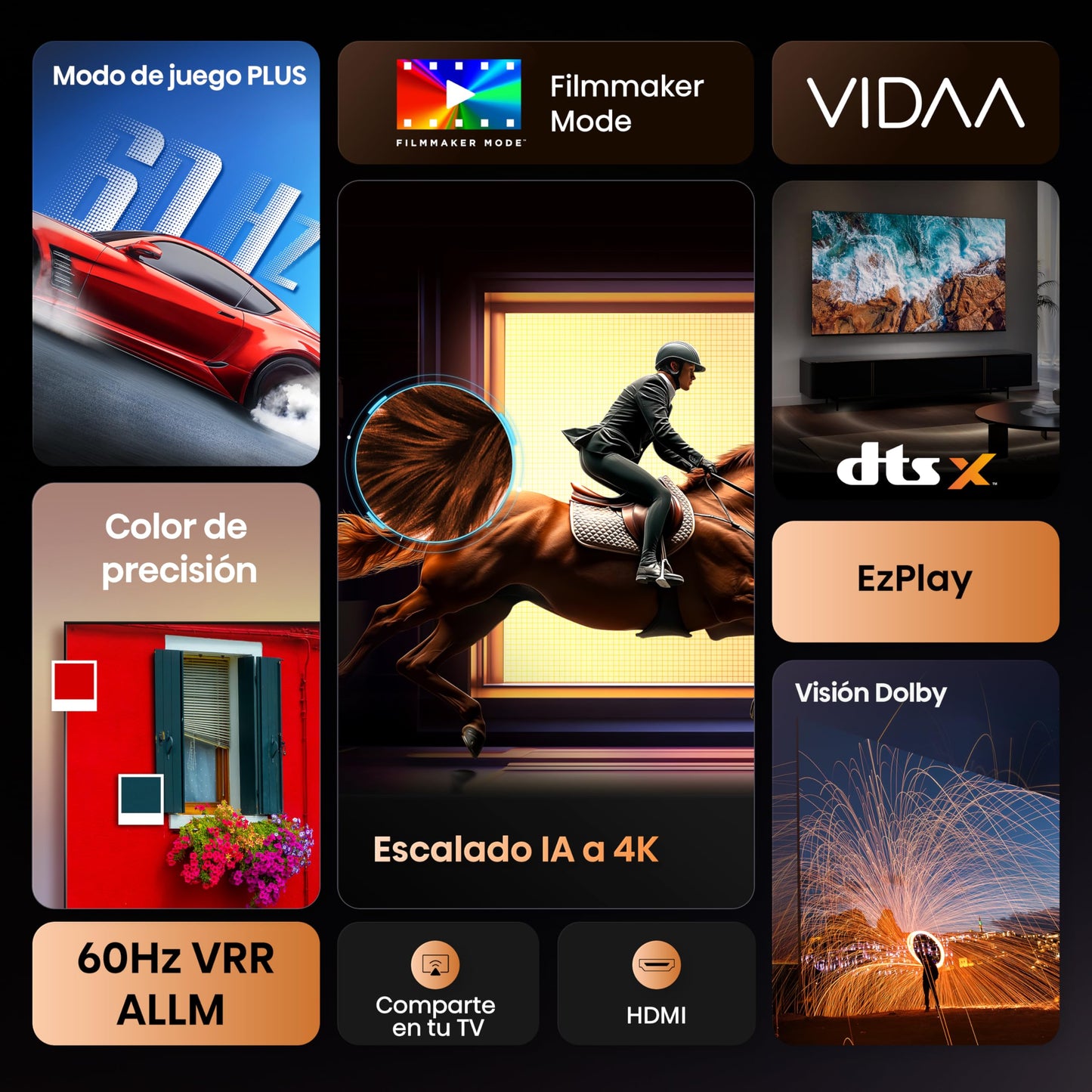 Hisense Television A5N Pantalla 65 Pulgadas, Smart Vidaa TV UHD 4K,Control Remoto por Voz con Alexa, Dolby Vision, Amplia Gama de Colores, Modo de Juego Plus, ALLM