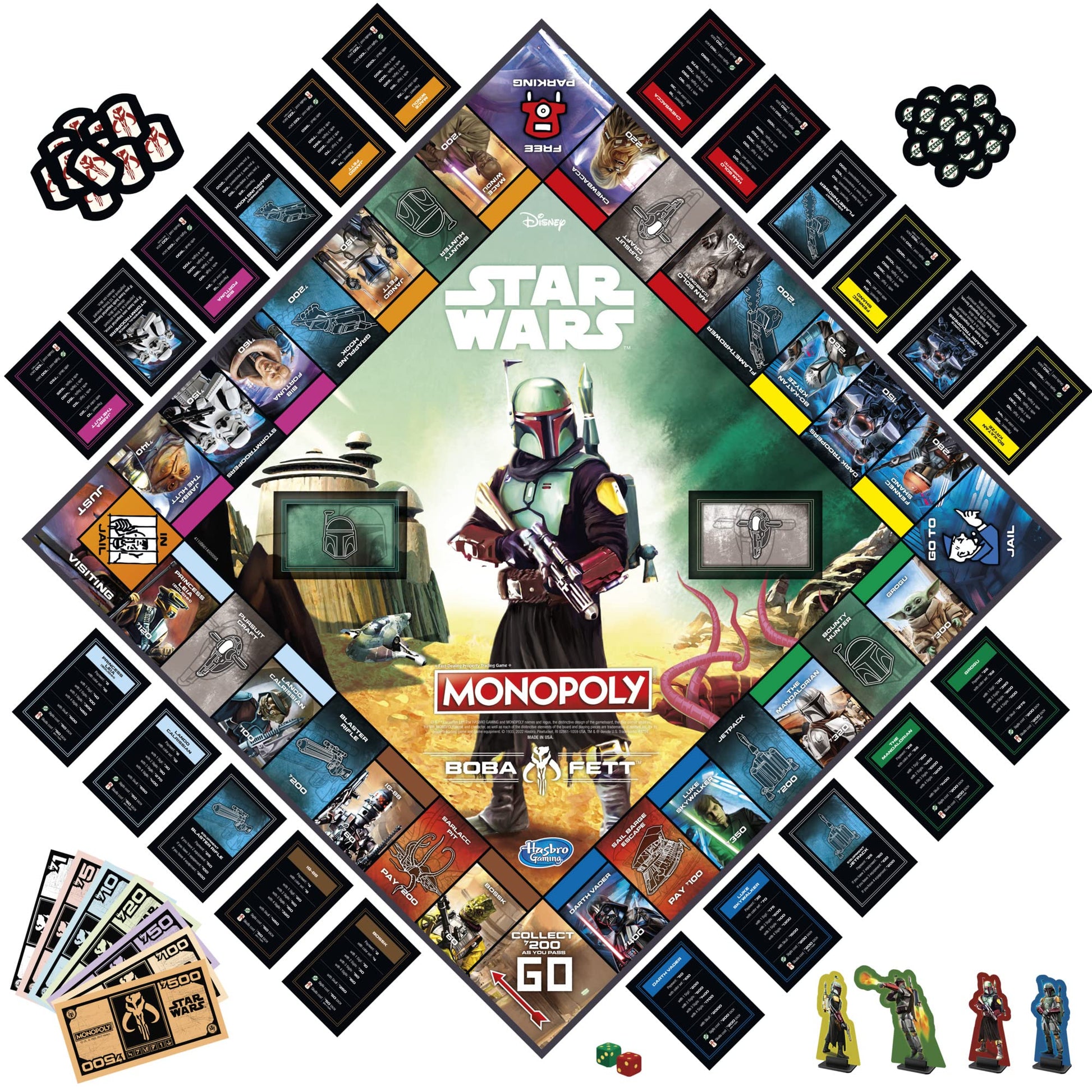 Hasbro Gaming Monopoly: Star Wars Boba Fett Edition Juego de Mesa para 4 Jugadores, a Partir de 8 años