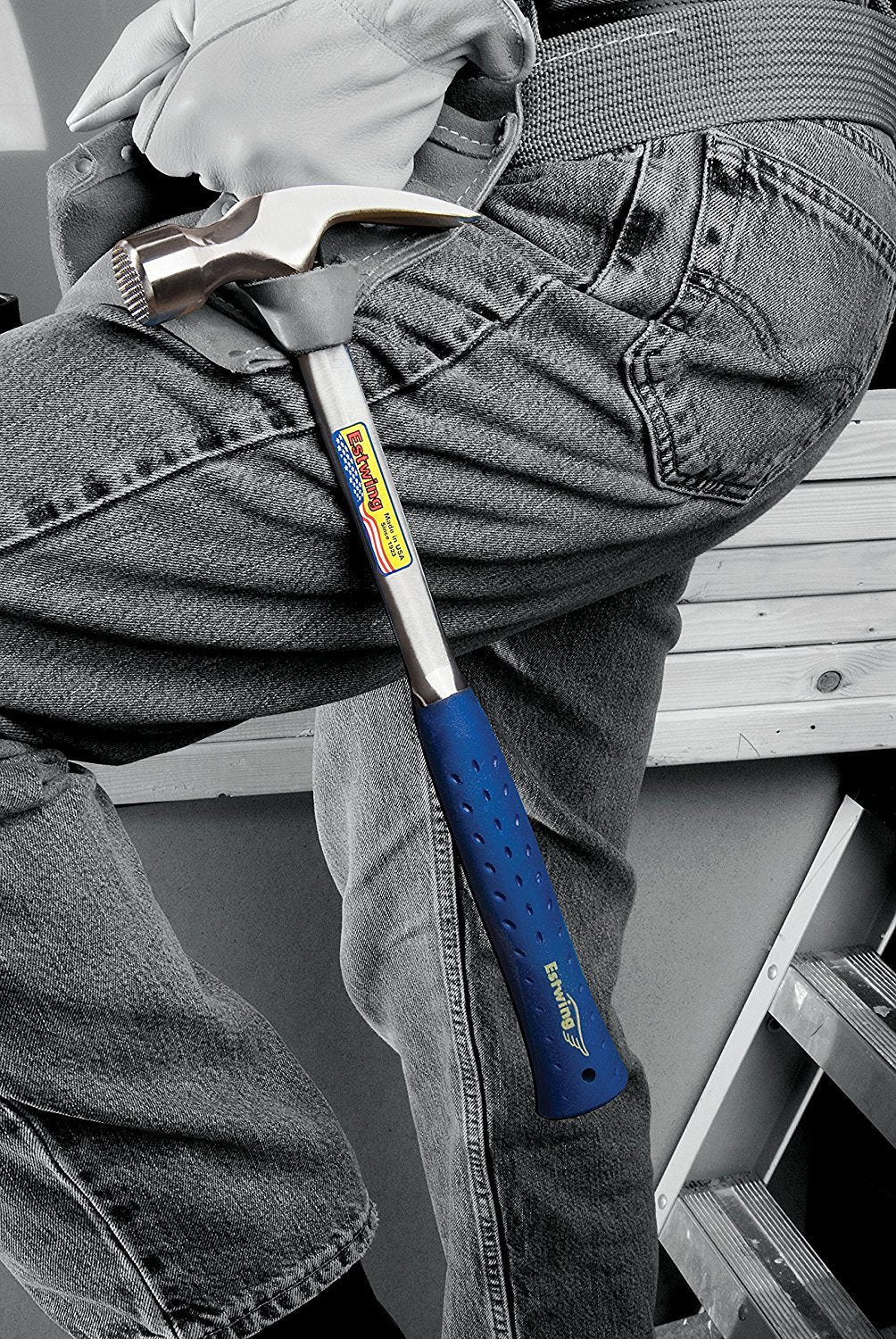 Martillo de Carpintería Estwing Azul Fresado con Mango de Vinilo para Reducción de Impacto