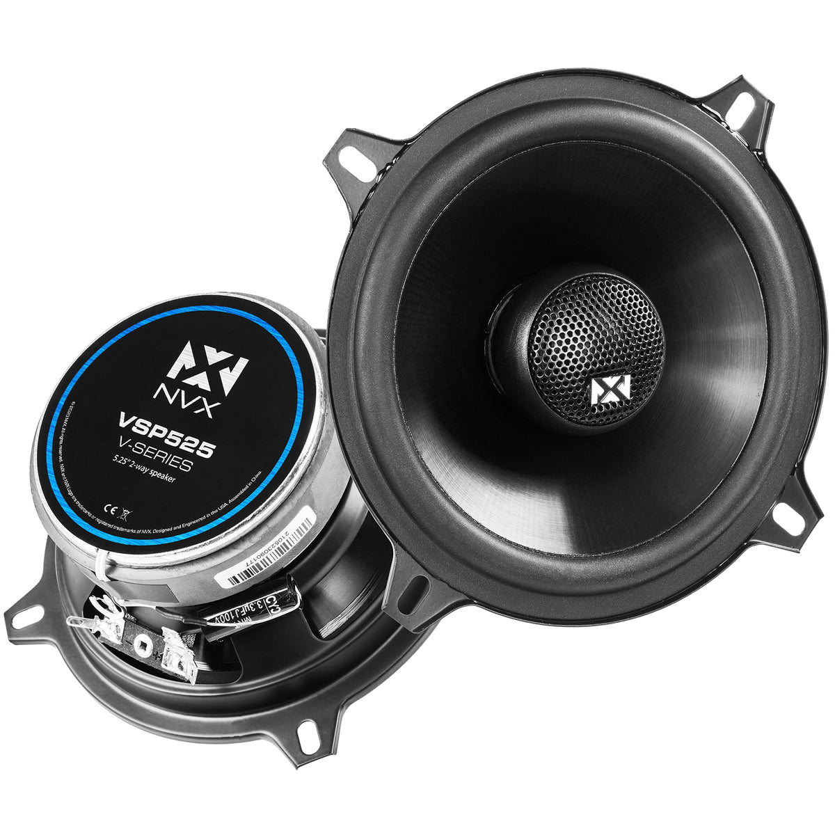 Bocinas Coaxiales para Auto NVX 5.25" V-Series con Tweeters de Domo de Seda 80W RMS (Set de 2)