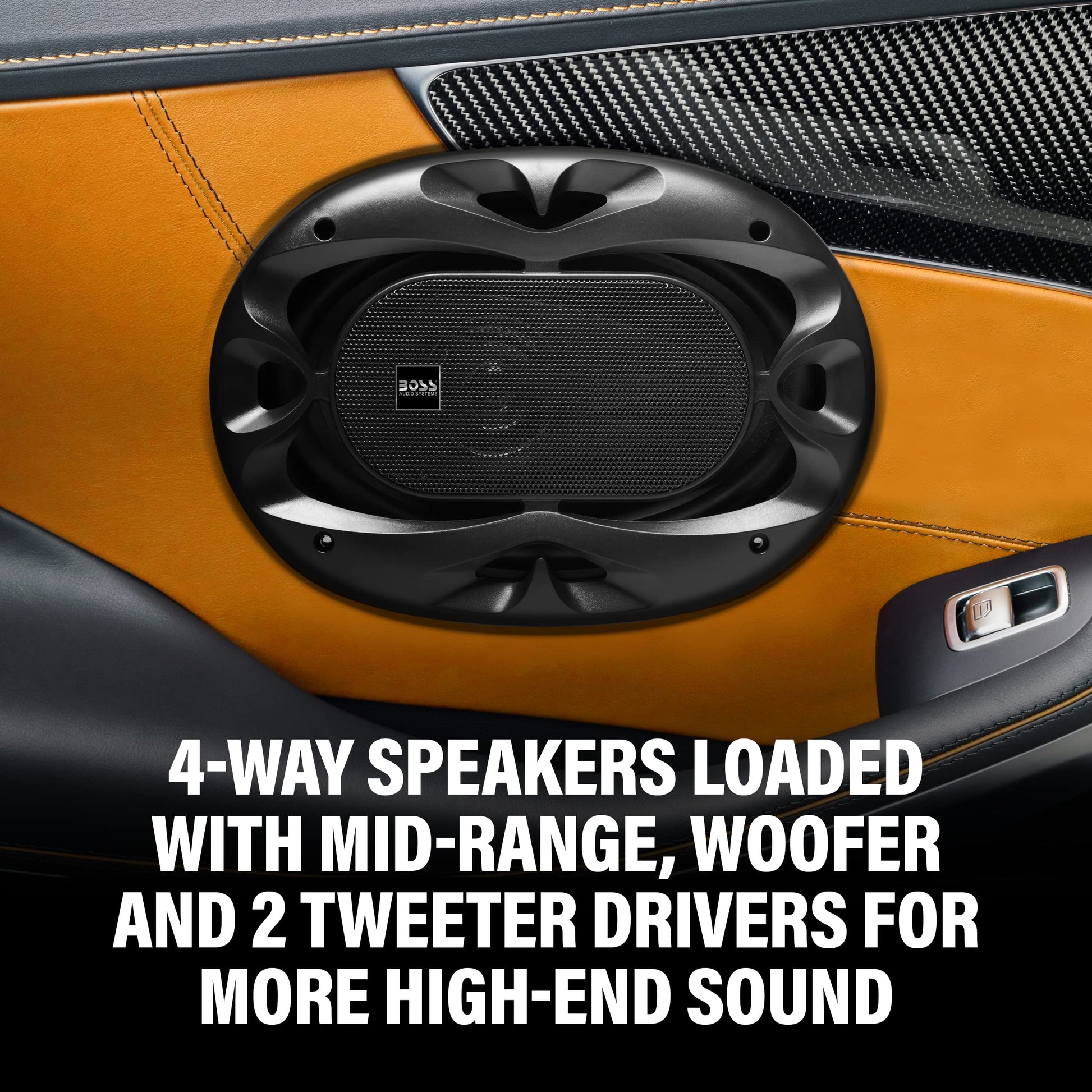 BOSS Audio Systems CH6940B Chaos Exxtreme Series 6 x 9 Pulgadas Altavoces para Puerta de Coche – 500 vatios máximo (por par), coaxial, 4 vías, Rango Completo, 4 ohmios, se Venden en Pares, Bocinas