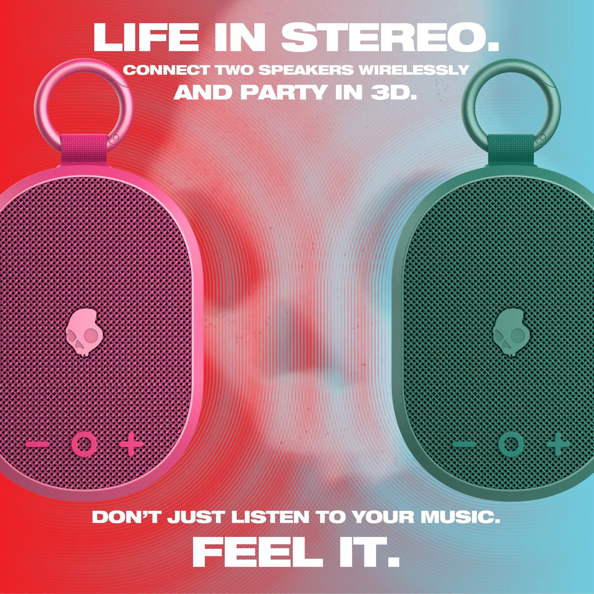 Skullcandy Kilo - Altavoz Bluetooth inalámbrico - IPX7 Impermeable Mini Altavoz Bluetooth con batería de 24 Horas, radiador pasivo de Disparo hacia Abajo y emparejamiento inalámbrico Verdadero,