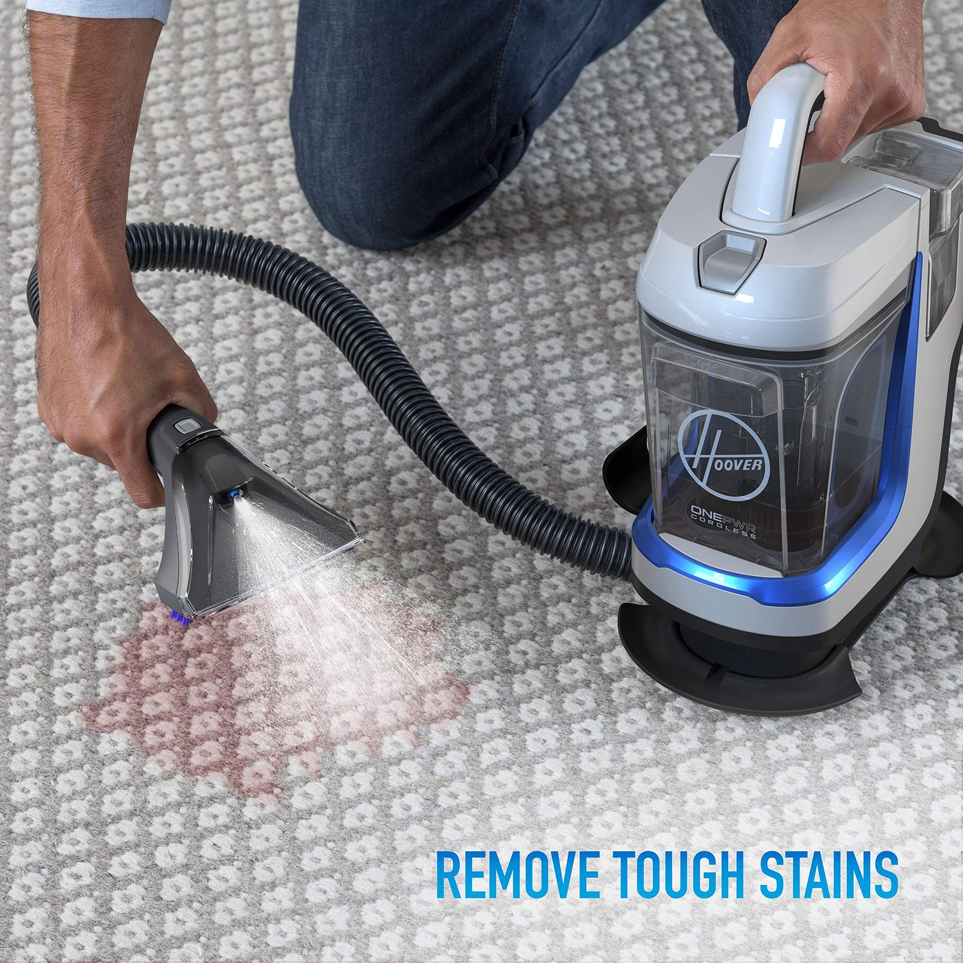 Hoover BH12001 Spotless Go - Removedor de Manchas y Manchas Funciona con Pilas, Color Azul