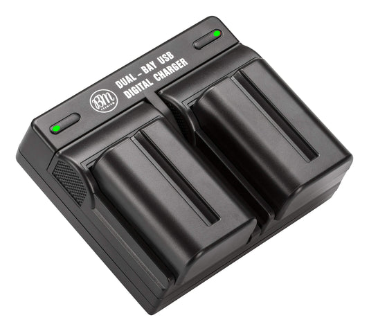 Baterías NP-FM500H y Cargador Dual BM Premium para Cámaras Sony Alpha a68 a77II SLT-A57 A58 A65V A77V A99V A100 A200 A300 A350 A450 A500 A550 A560 A580 A700 A850 SLT-A900 DSLR