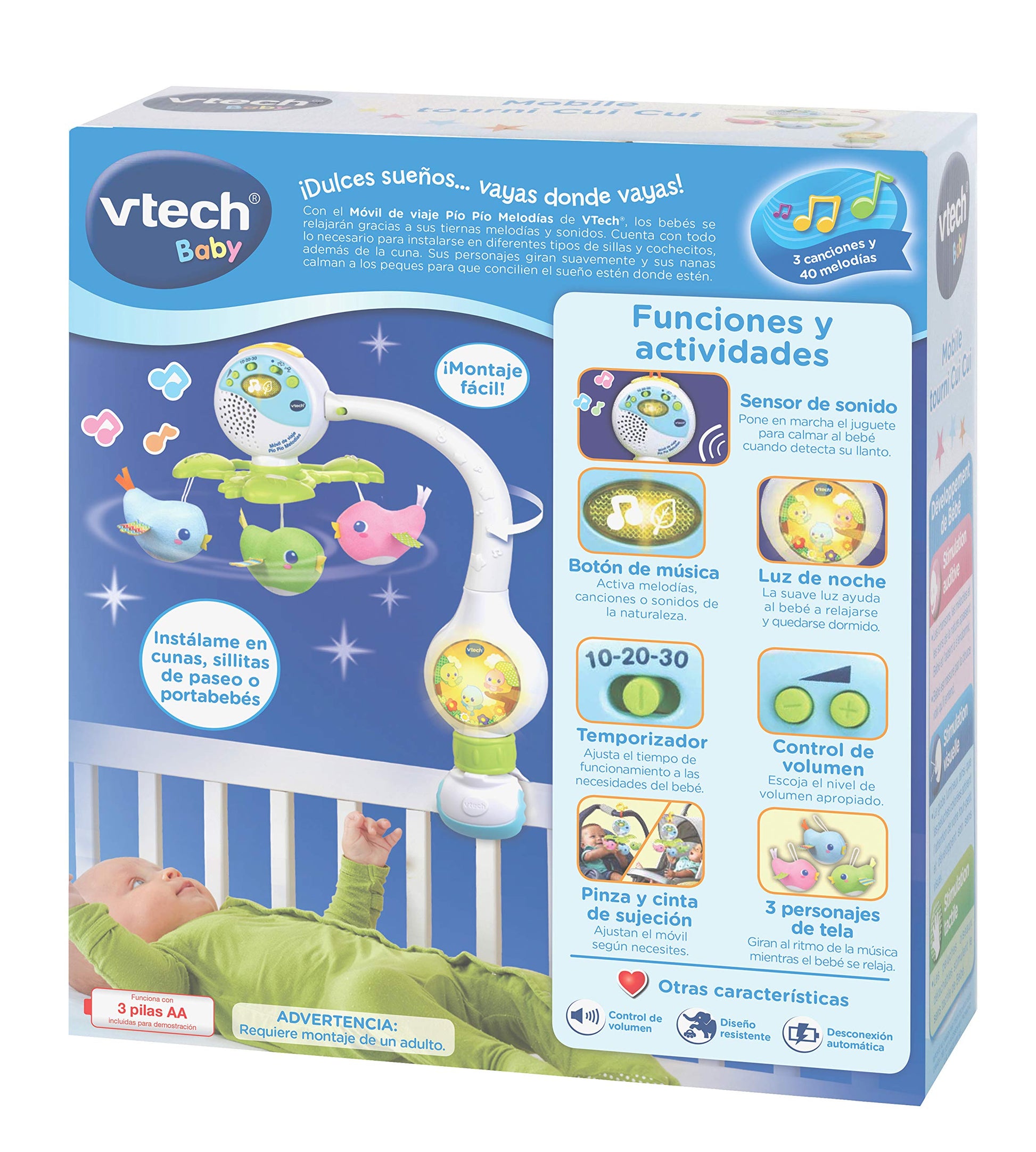 Móvil de Viaje VTech Multicolor Pío Pío Melodías para Bebé