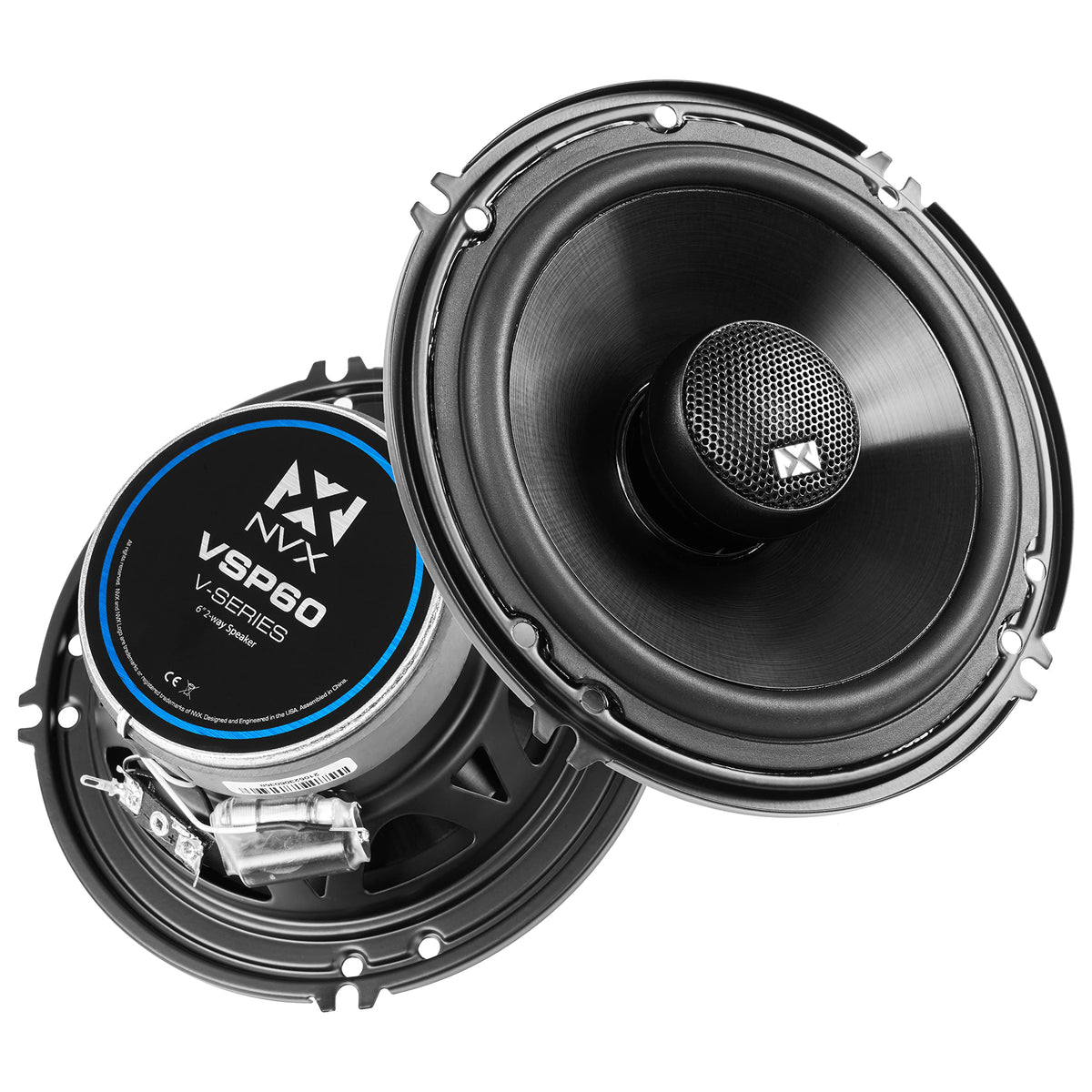 Bocinas Coaxiales 2 Vías NVX 6 Inch 100 Watt RMS con Tweeters de Seda V-Series para Auto