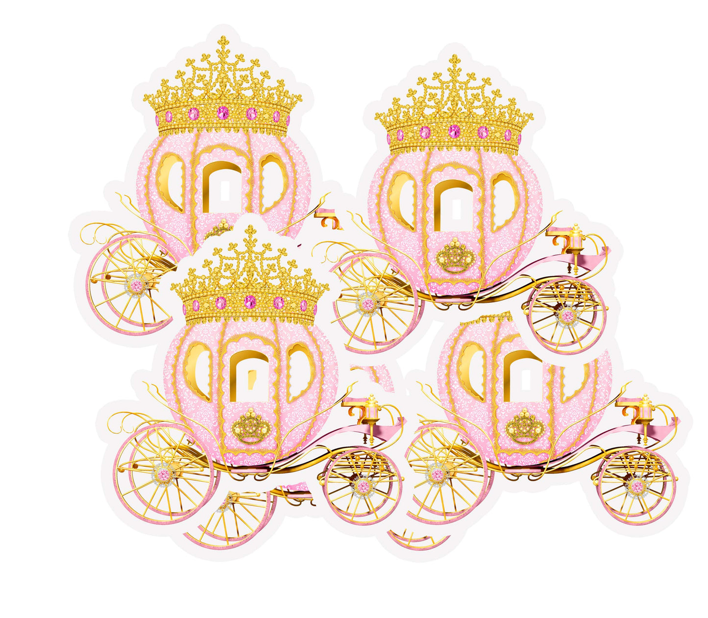 Princesa Carriage Cut-Outs, princesa cumpleaños baby shower fiesta decoración (rosa)