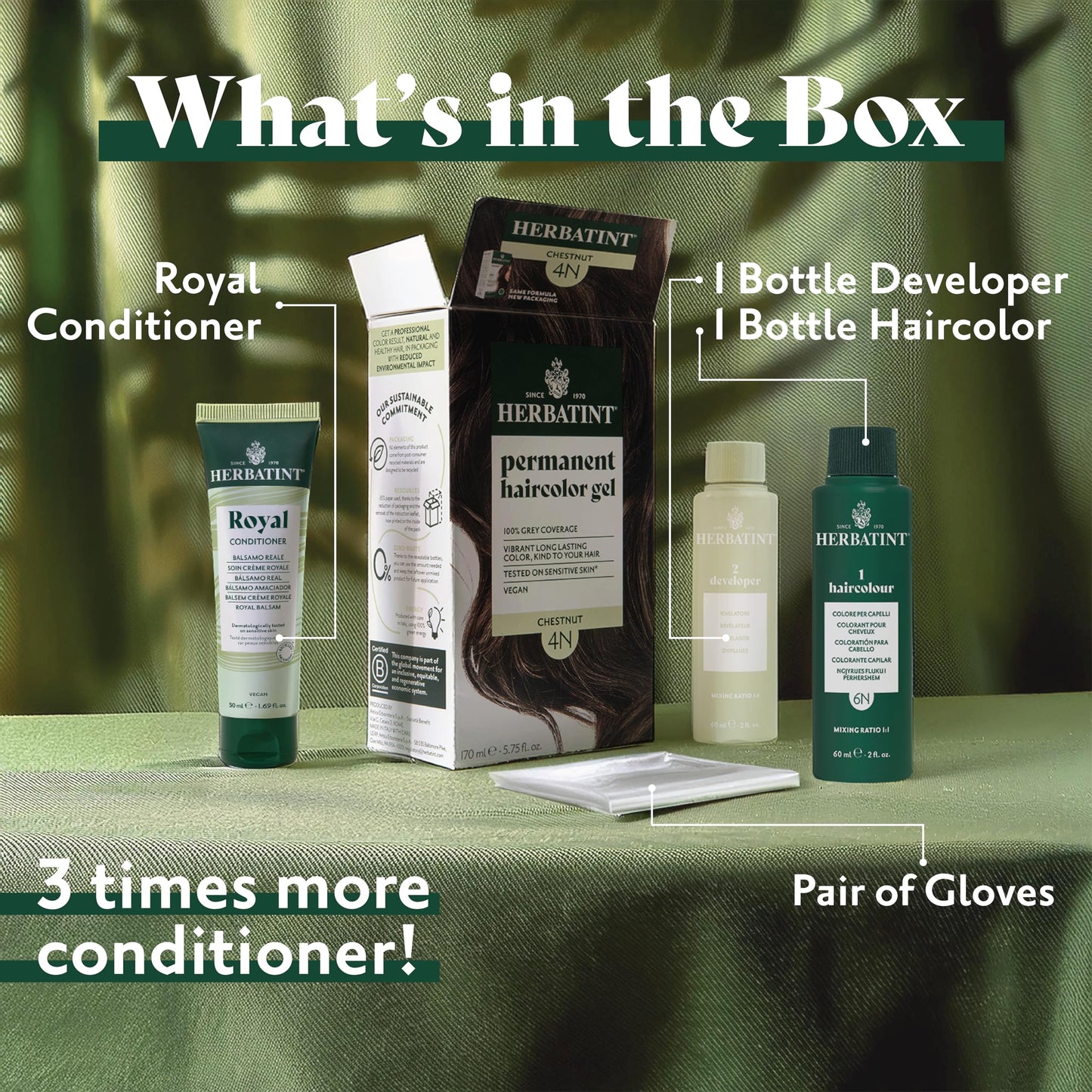 Herbatint Permanent Herbal Haircolour Gel 4D Golden Chestnut - 135 ml - No ammonia and no Parabens