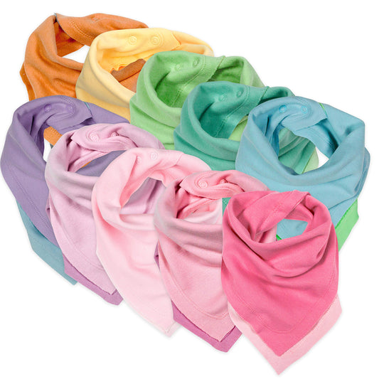 HonestBaby Babero de algodón orgánico para bebé, Paquete de 10 Rainbow Girl, Talla única