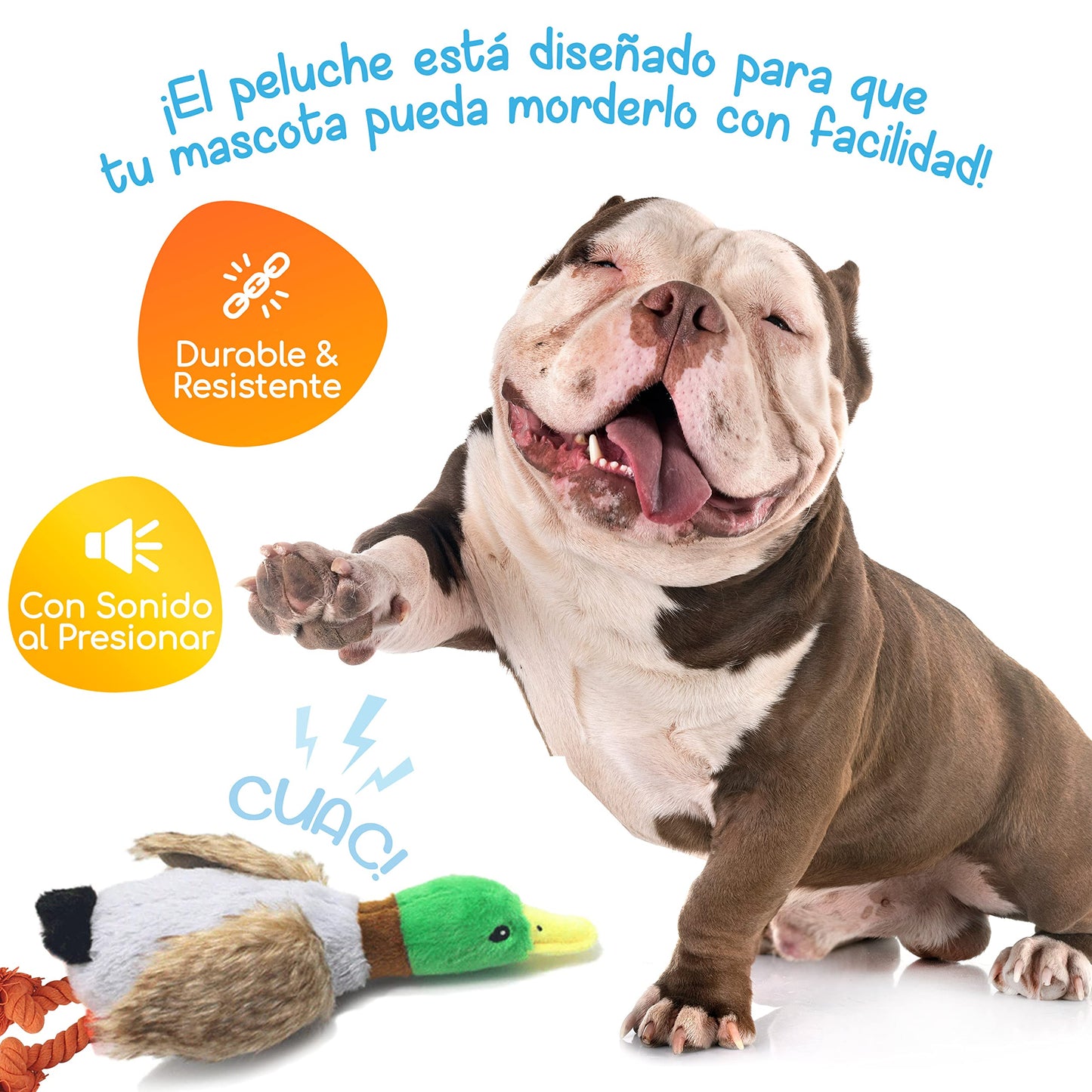 Juguetes para Perro MASCRETTA Pato Suave y Llamativo con Sonido