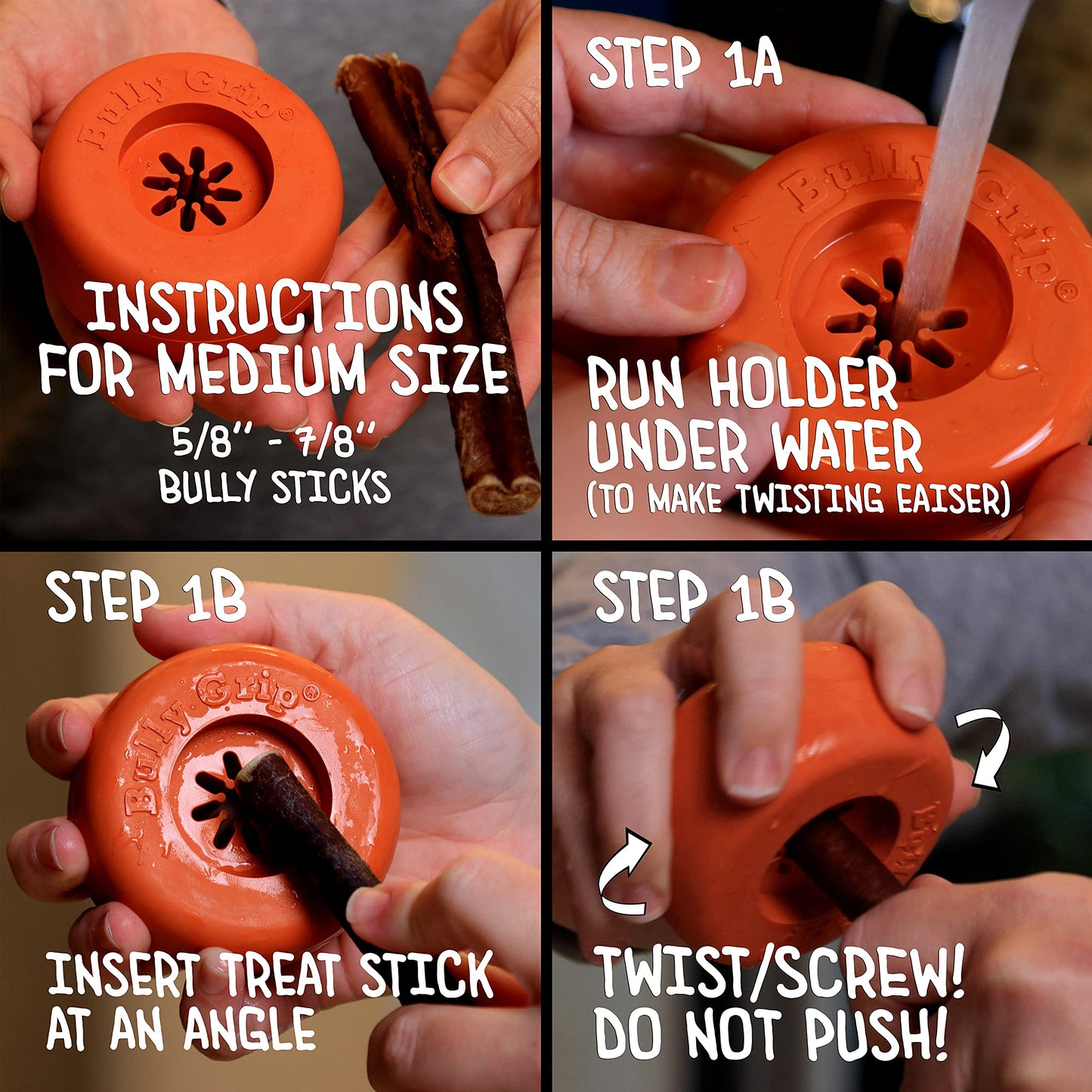Bully Stick Holder – Tamaño mediano – Juguete interactivo para perro y dispositivo de seguridad para perro