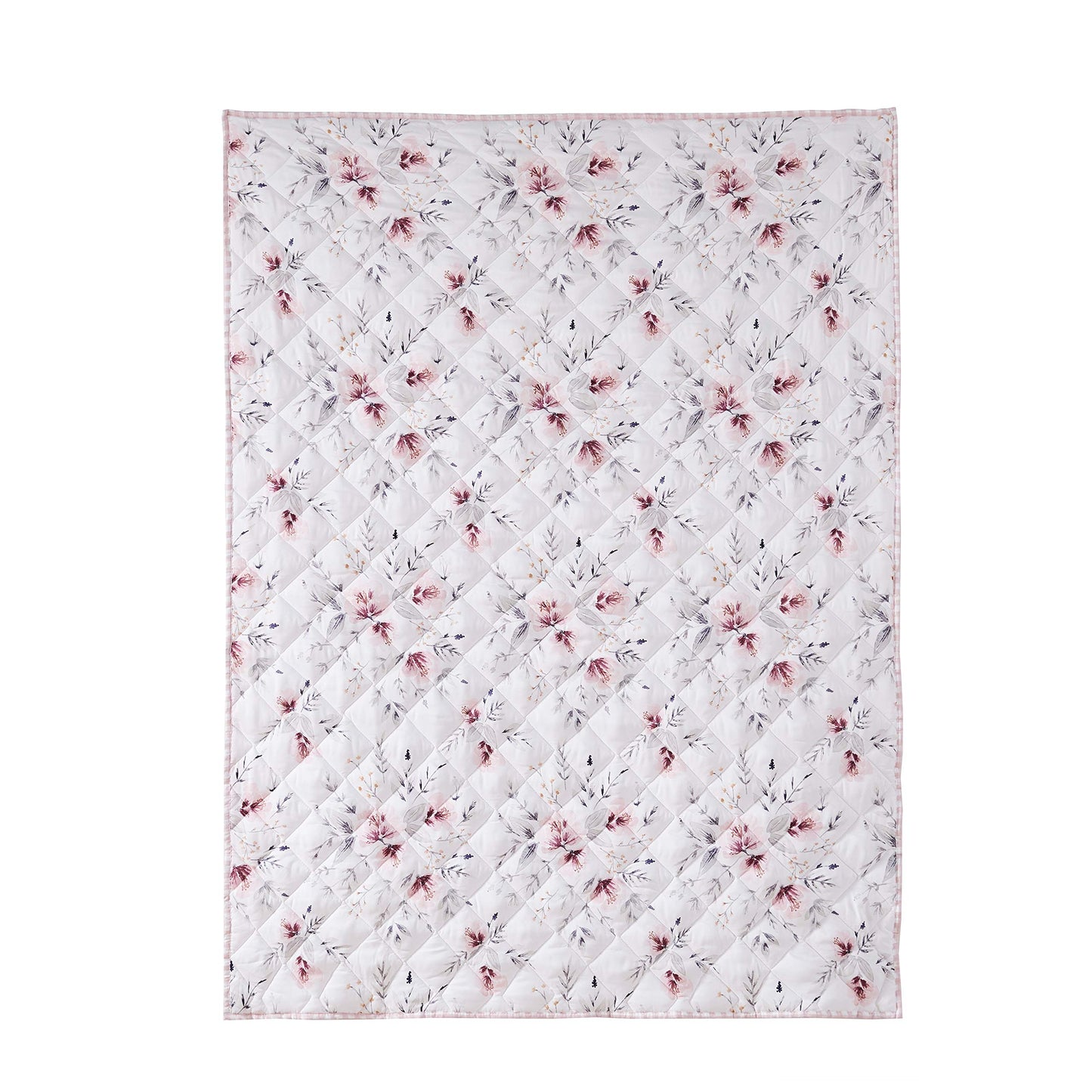 Levtex Baby - Adeline - Juego de cama para niños pequeños, color rosa, gris y blanco, diseño floral clásico, juego de 5 piezas, incluye edredón reversible, sábana bajera, sábana encimera, funda de