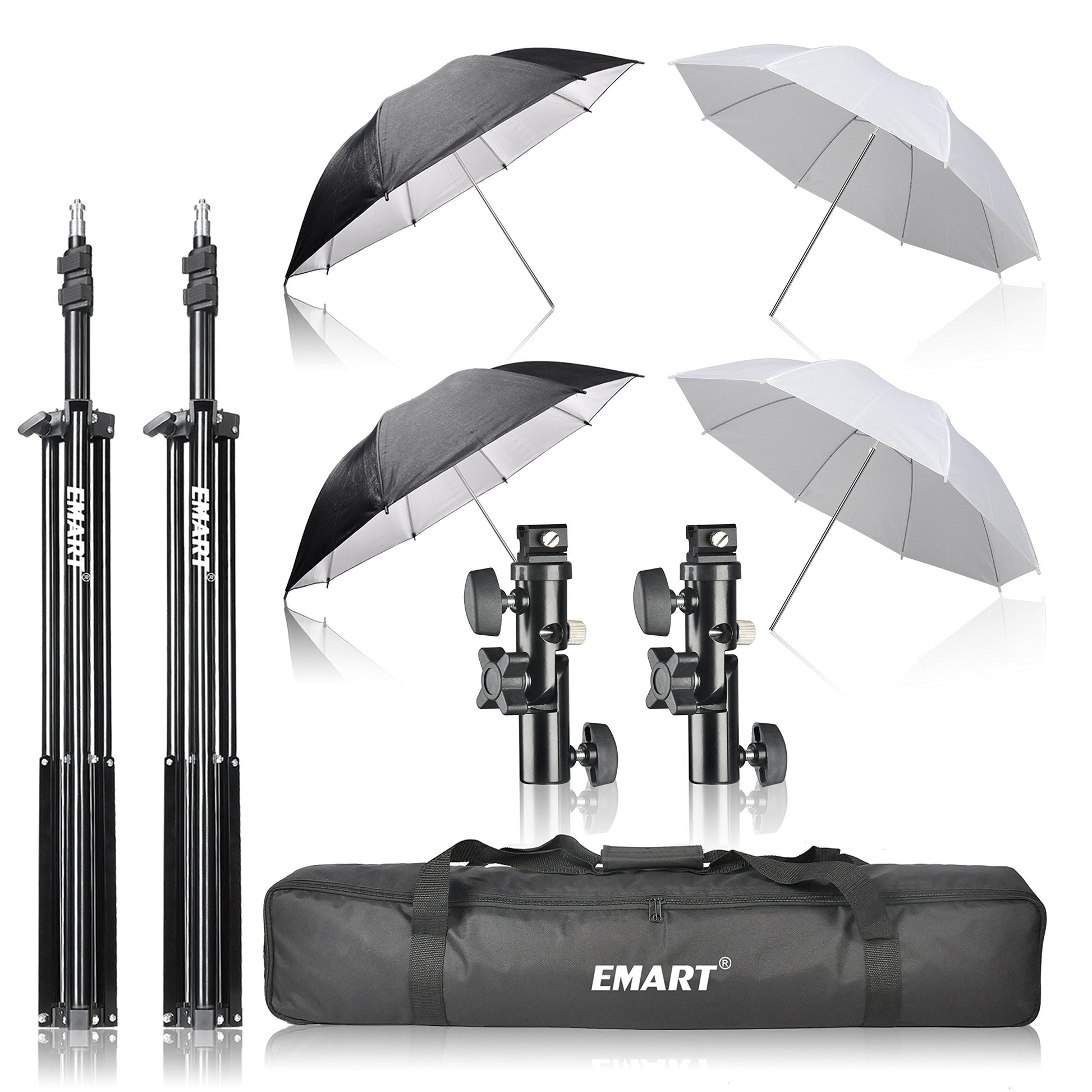 Emart Photography Flash Umbrella Kit, Hot Shoe Adapter Swivel Bracket for Flash Mount