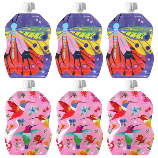 ChooMee Bolsas reutilizables para almacenamiento de alimentos para bebés, sin BPA, a prueba de fugas, para batidos, purés y alimentos para bebés, recargable, doble cierre, fácil de limpiar, parte