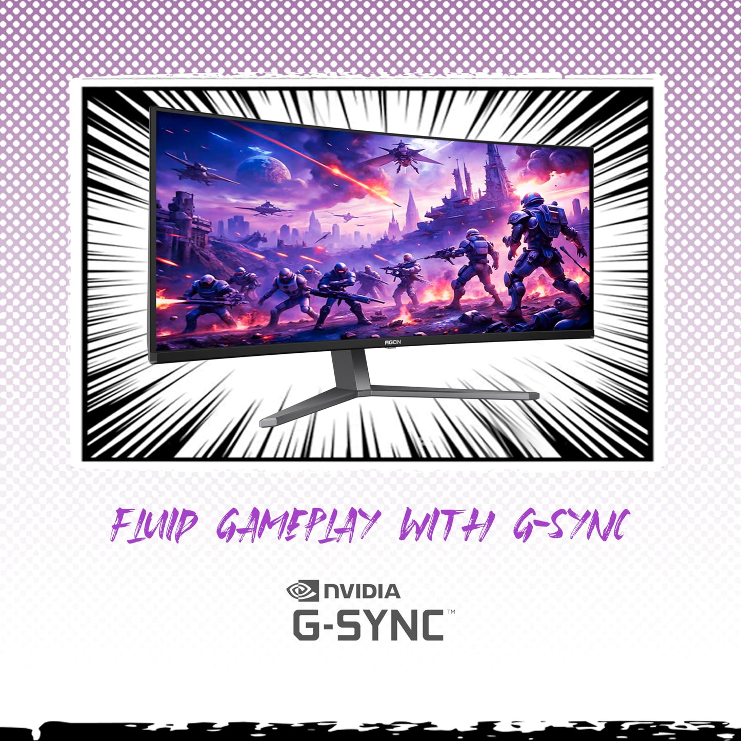 AOC Agon PRO AG346UCD Monitor de juego QD OLED ultra ancho curvado de 34 pulgadas, WQHD 21:9 3440 x 1440, 175Hz 0.03ms, compatible con G-Sync, HDR 400 True Black, USB 3.2, altura ajustable, lista para