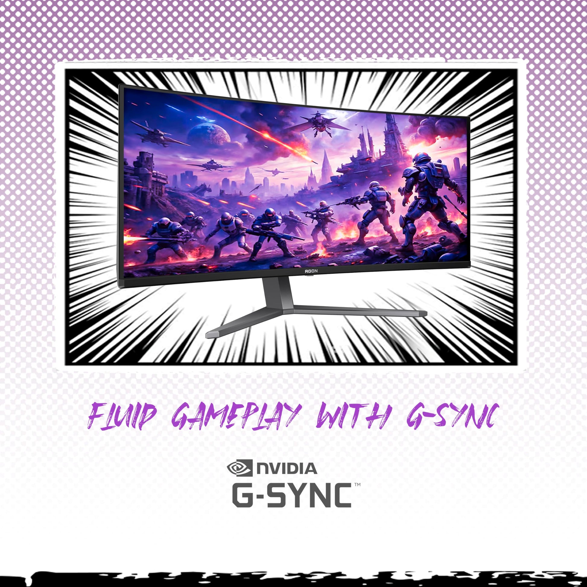 AOC Agon PRO AG346UCD Monitor de juego QD OLED ultra ancho curvado de 34 pulgadas, WQHD 21:9 3440 x 1440, 175Hz 0.03ms, compatible con G-Sync, HDR 400 True Black, USB 3.2, altura ajustable, lista para