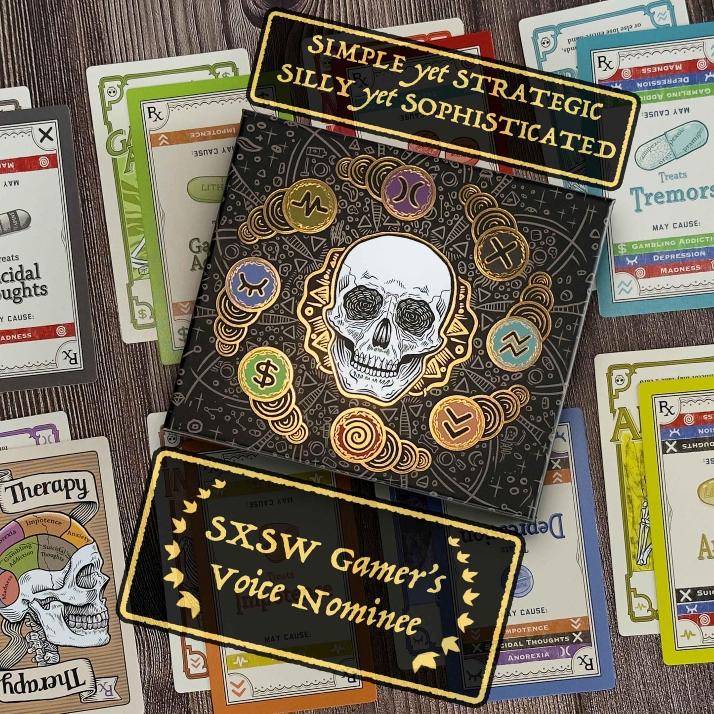 Juego de Cartas Pillbox Games Efectos Secundarios: Diversión y Caos para 2 a 8 Jugadores