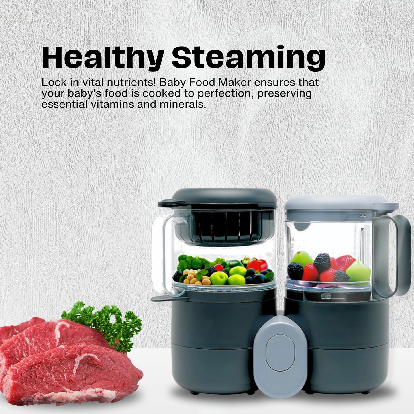 Vaporizador y Licuadora para Bebé Multifunción con Descongelación y Recalentamiento