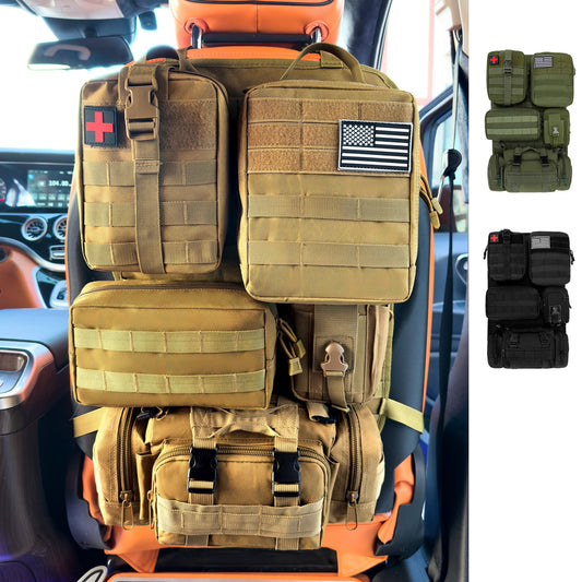 Organizadores Tácticos MOLLE Universal MOLLE Desmontables Negro Compatible para Auto