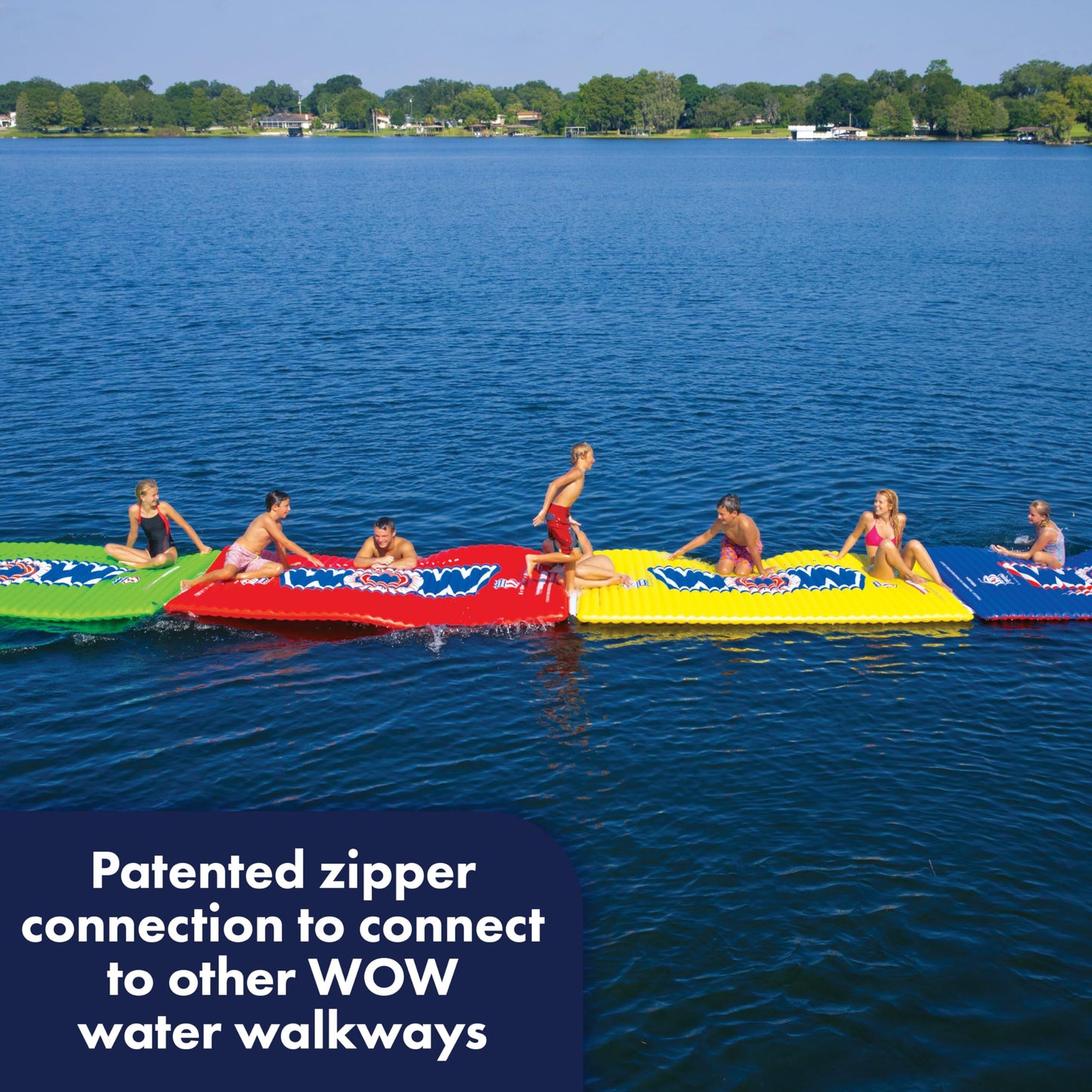 Tapete Inflable WOW Sports Azul Pasarela Flotante para Piscina y Lago para Niños y Adultos