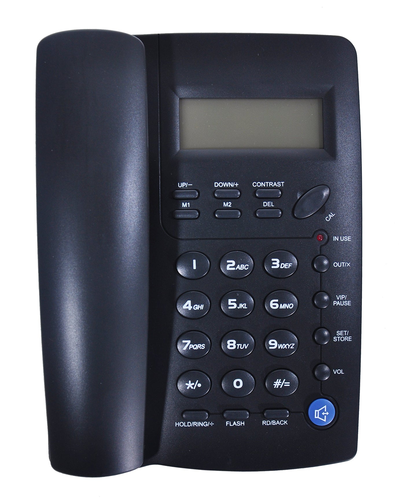 ORNIN Y043 Corded Telephone with Speaker, Display, Basic Calculater and Caller ID, Black