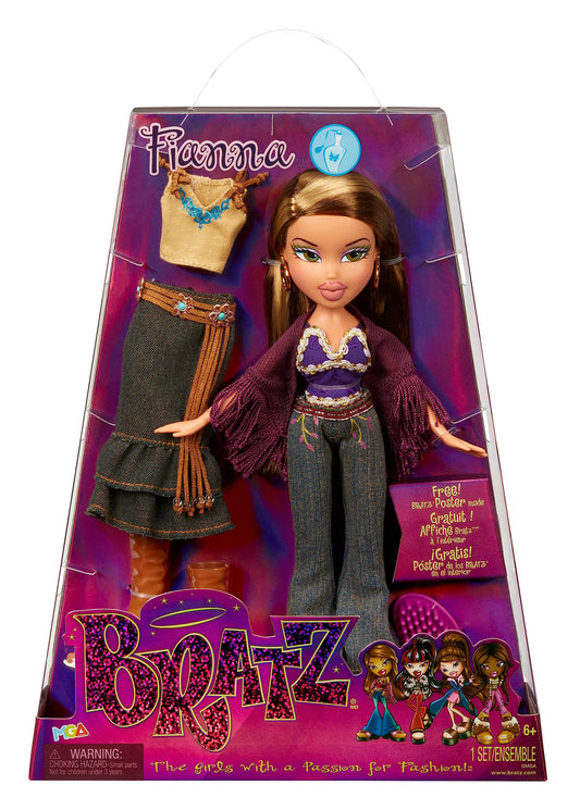 Bratz Muñeca de Moda - Fianna - Serie 3 - Muñeca, 2 Conjuntos y póster - para coleccionistas y niños Mayores de 6 años