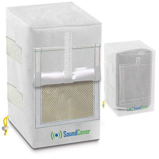 Cubiertas de Altavoces Impermeables 600D Blancas para Soporte C - Compatible con Yamaha NS-AW194, Polk Audio Atrium 4, Herdio 4