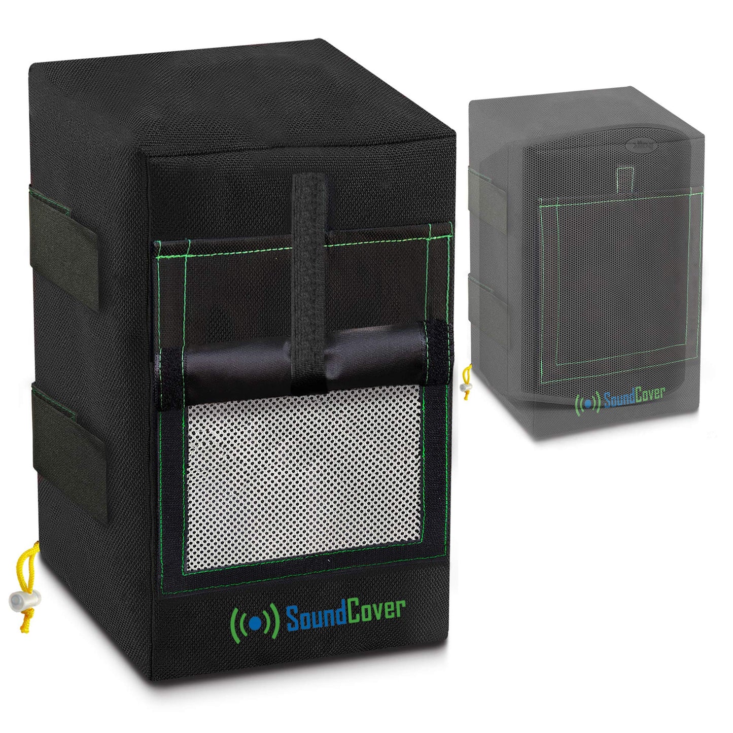 Dos cubiertas de altavoces negras impermeables 600D para altavoces montados en soporte C – Compatible con Yamaha NS-AW194, Polk Audio Atrium 4 (dimensiones máximas: H 25 cm x W 5.9 pulgadas x D 6.9