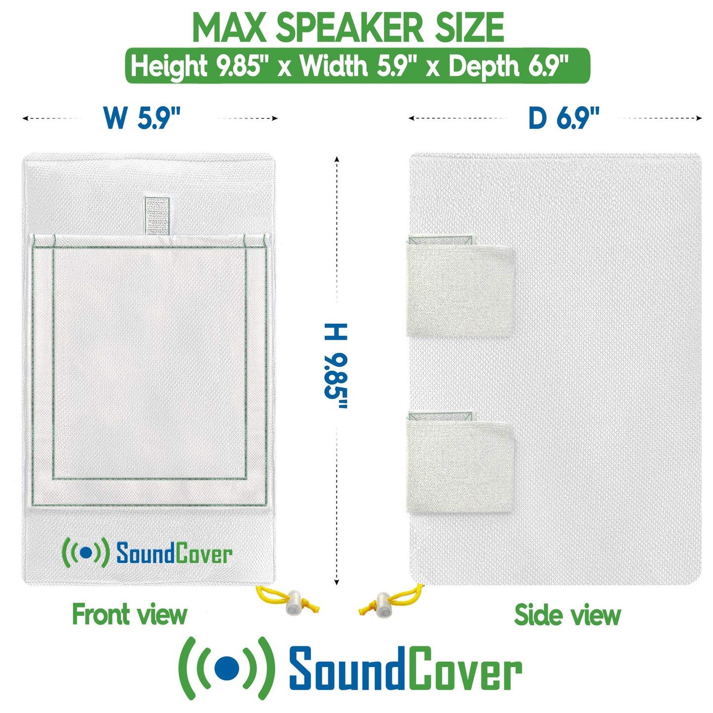 Dos cubiertas de altavoces blancos impermeables 600D para altavoces montados en soporte C – Compatible con Yamaha NS-AW194, Polk Audio Atrium 4, Herdio 4 (dimensiones máximas: H 25 cm x W 5.9 pulgadas