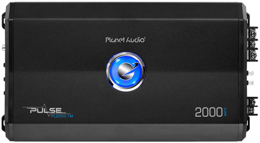 Amplificador Monoblock Planet pl2500.1 Plata Control Remoto 2500 W Clase A/B 2 Ohmios MOSFET para Subwoofer Audio 2000 Watts