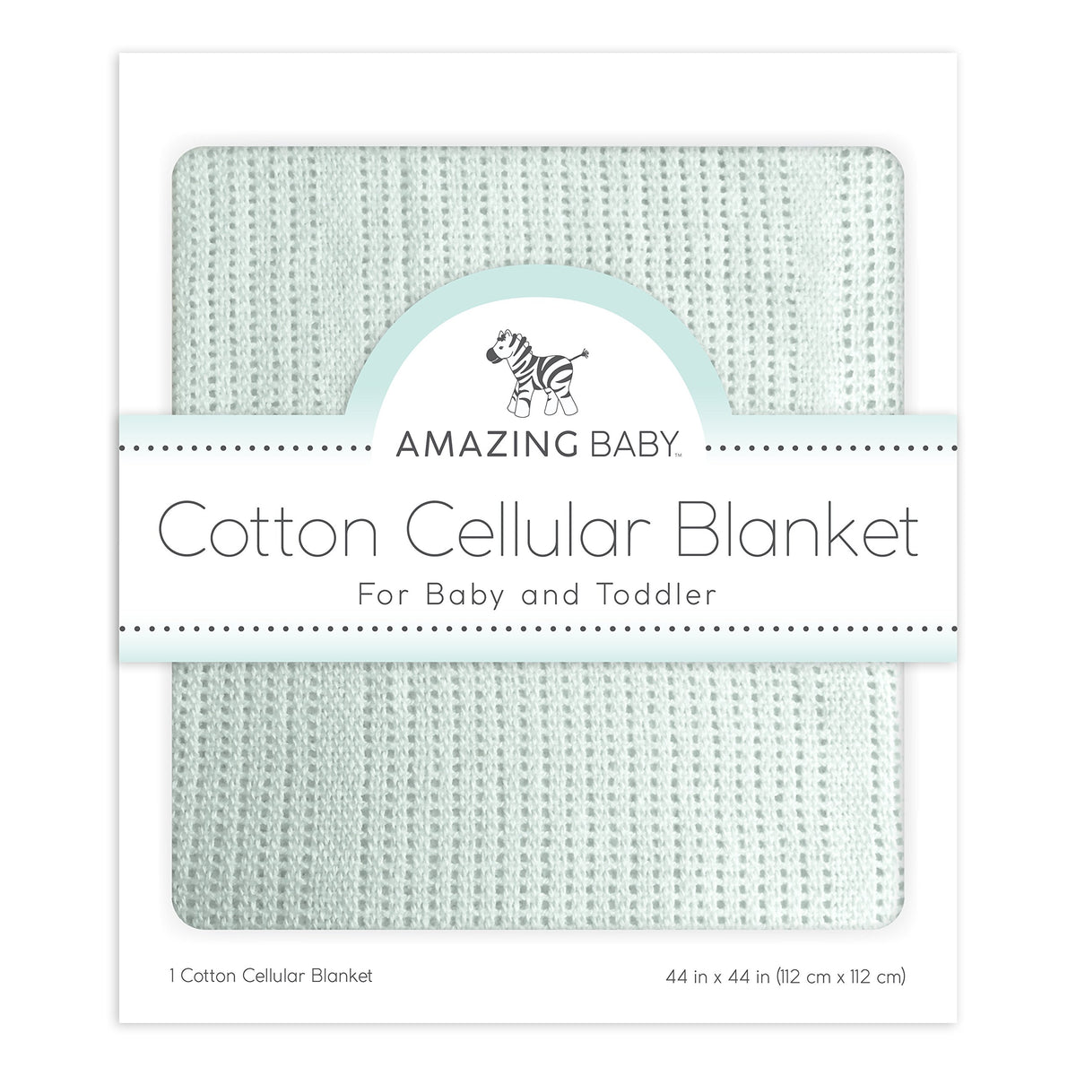 Amazing Baby Cellular - Manta de Punto de algodón de Primera Calidad, Ultra Suave, Transpirable, Acogedor Regalo para bebés y niñas, Manta Favorita para niños pequeños, 44 x 44 Pulgadas (112 x 112