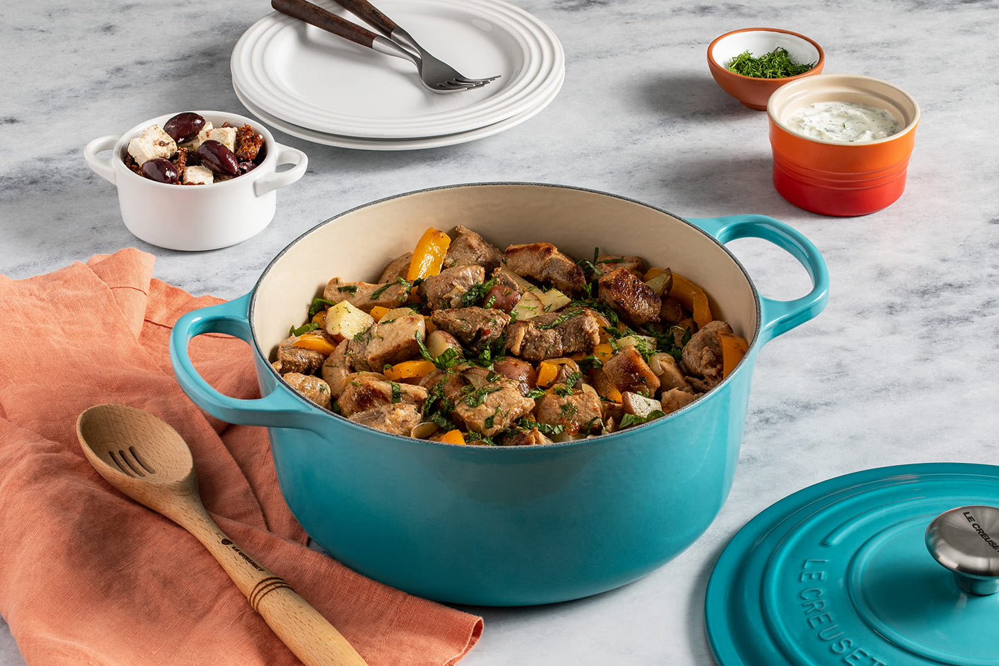 Le Creuset Signature 21177281702430 - Caribe - Caribe - Caribe - Caribe - Caribe - Caribe - Caribe - Cacerola para todo tipo de fuegos e inducción, con tapa