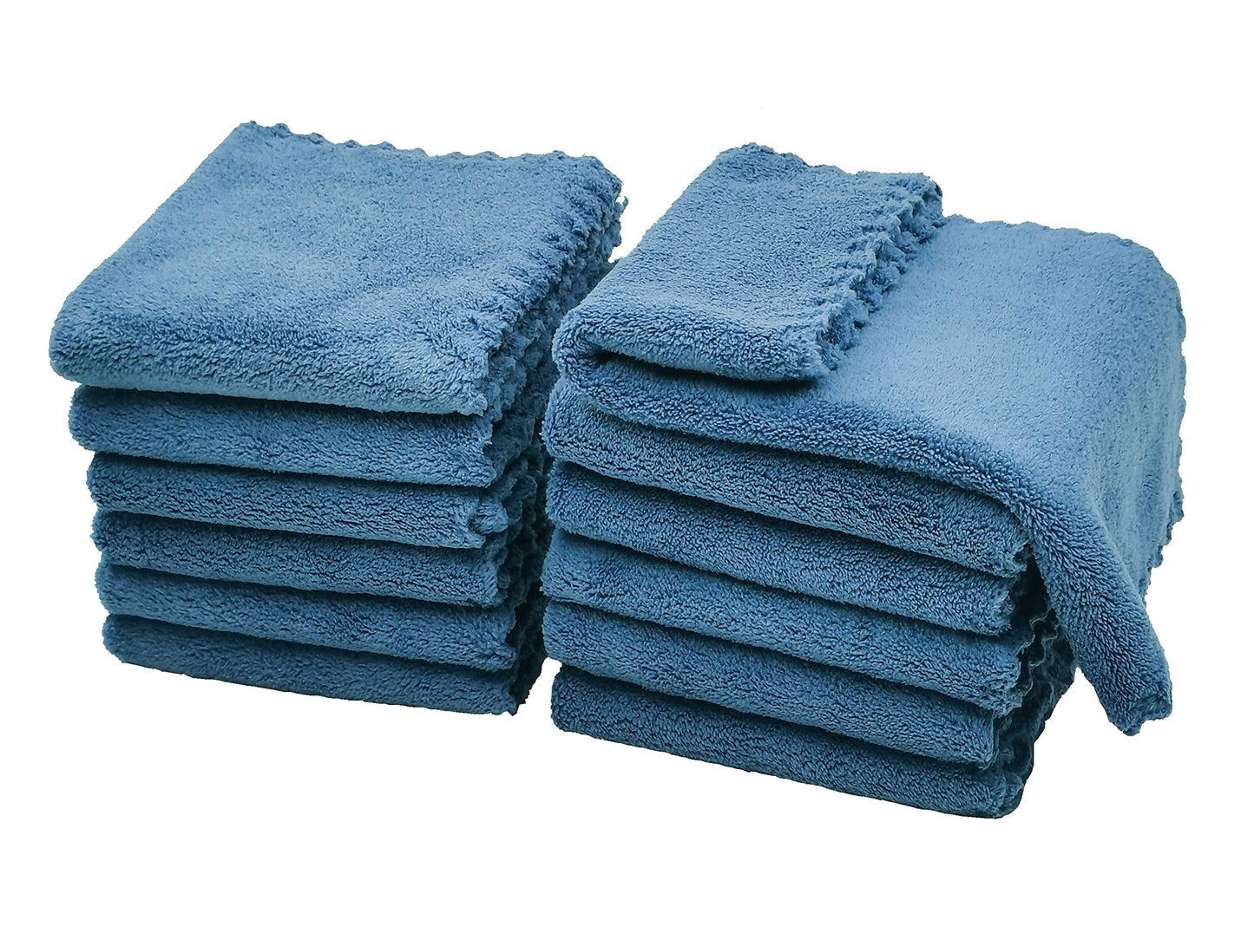 Kyapoo - Juego de 12 paños de microfibra de 12 x 12 pulgadas, extra absorbentes y suaves para recién nacidos, bebés y niños pequeños, color azul marino