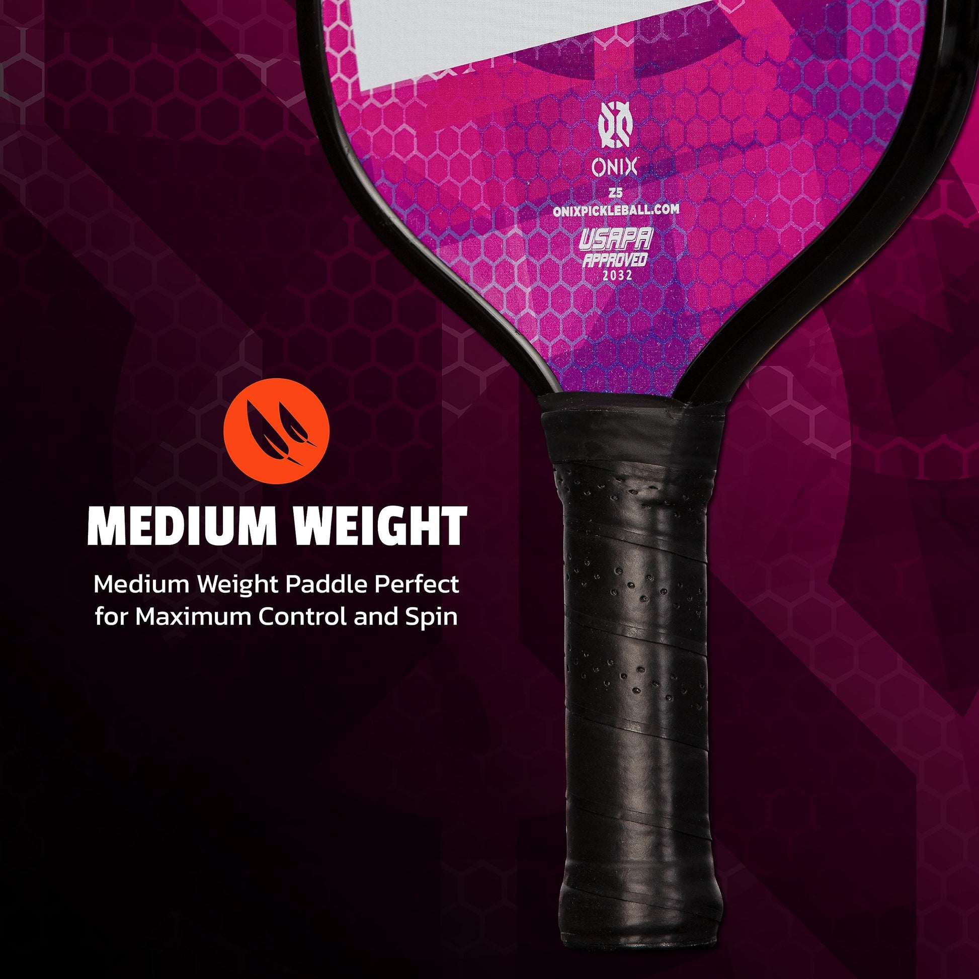 Pala de Pickleball ONIX Graphite Mod Z5 Grafito Fibra de Carbono con Agarre Cómodo