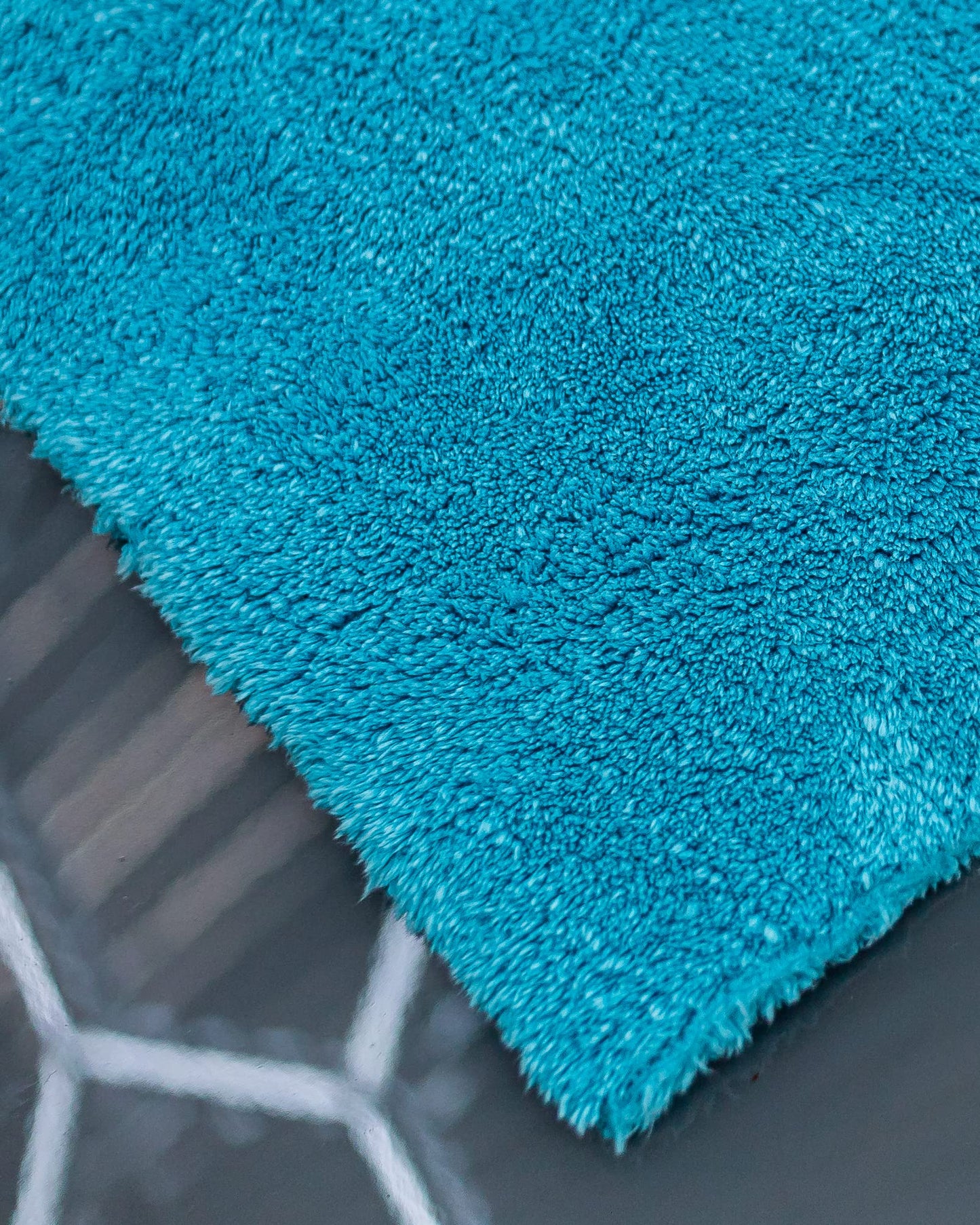 Autofiber [Korean Plush 550] Toallas de alta calidad sin bordes de 550 g/m² (16 x 16 pulgadas), color azul aguamarina, paquete de 3
