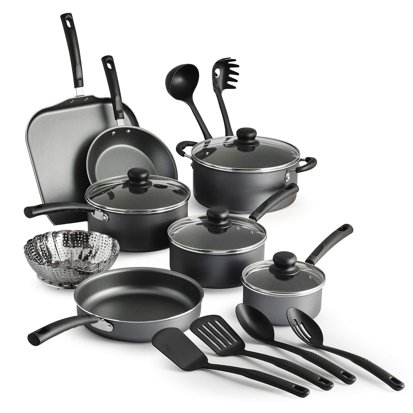 Batería de Cocina Tramontina Gris Aluminio Antiadherente 18 Piezas