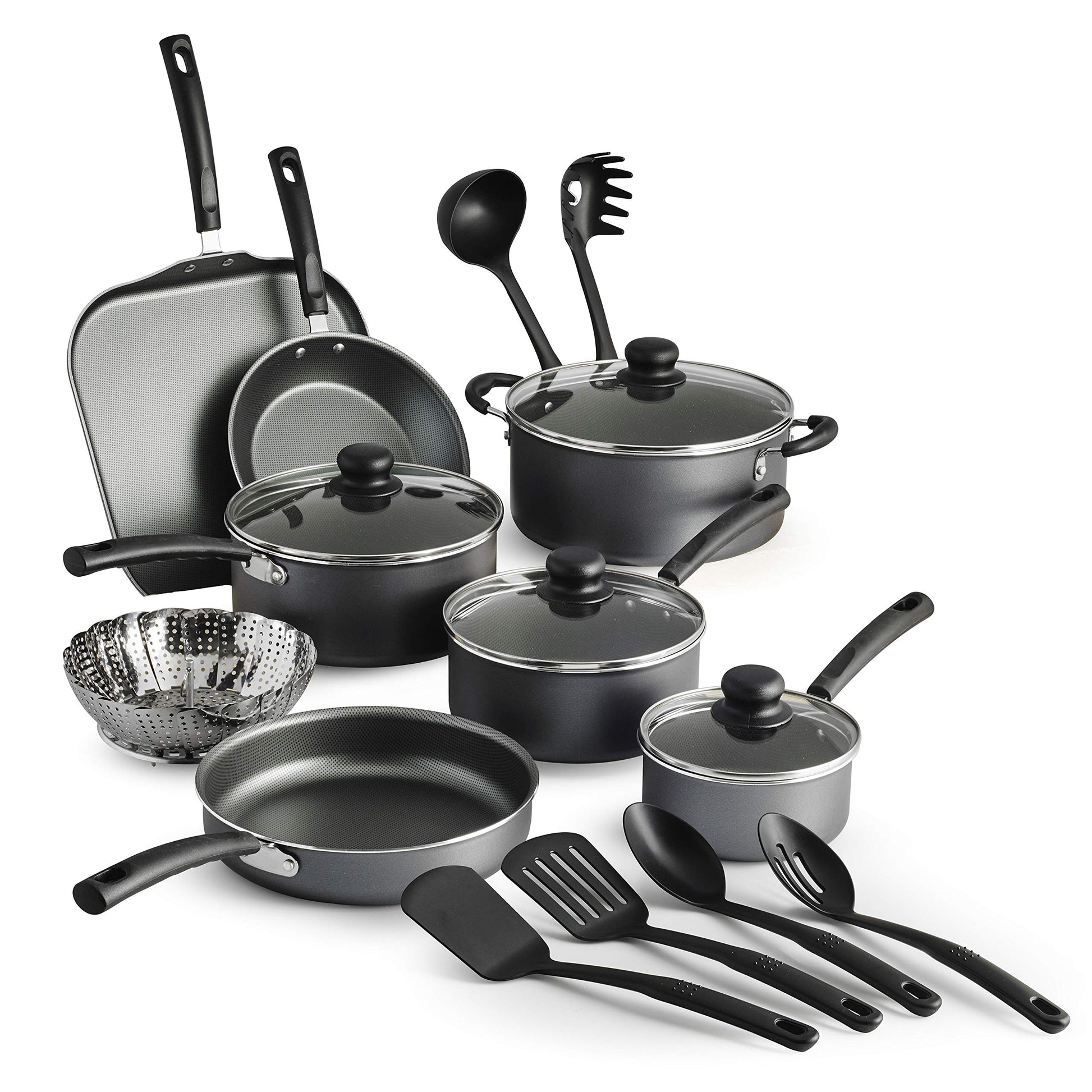 Batería de Cocina Tramontina Gris Aluminio Antiadherente 18 Piezas