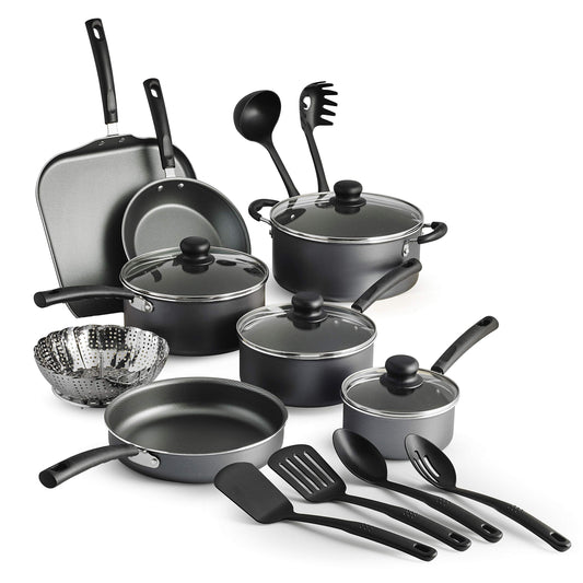 Batería de Cocina Tramontina Gris Aluminio Antiadherente 18 Piezas